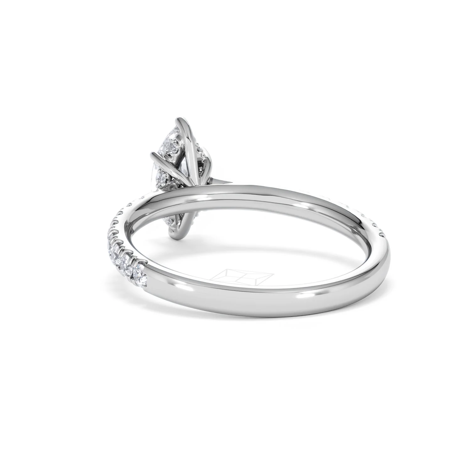 Amora Marquise 0.97ct Hidden Halo Diamond Engagement Ring With Side Stones Set in Platinum - Image 53