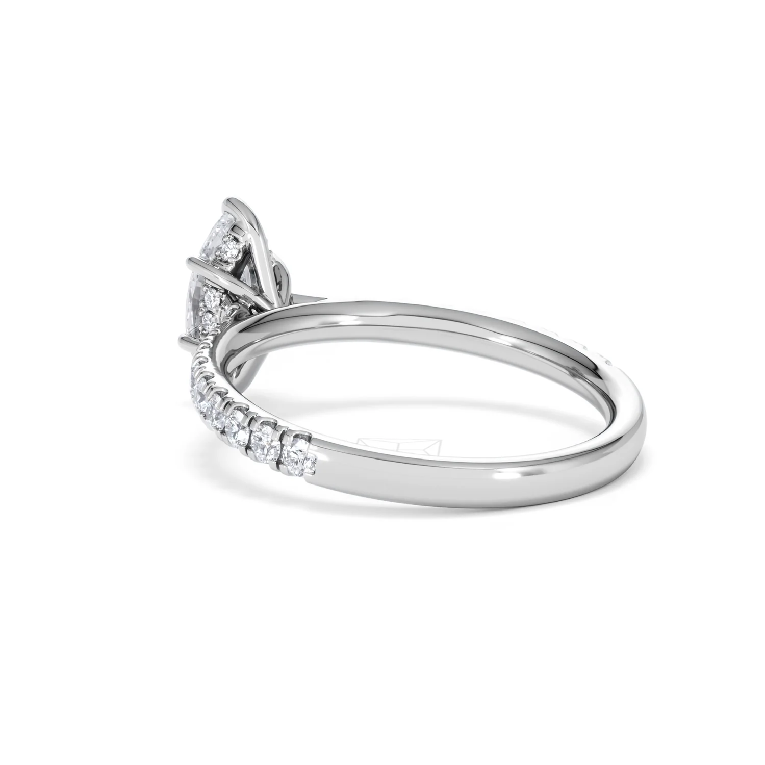Amora Marquise 0.97ct Hidden Halo Diamond Engagement Ring With Side Stones Set in Platinum - Image 57