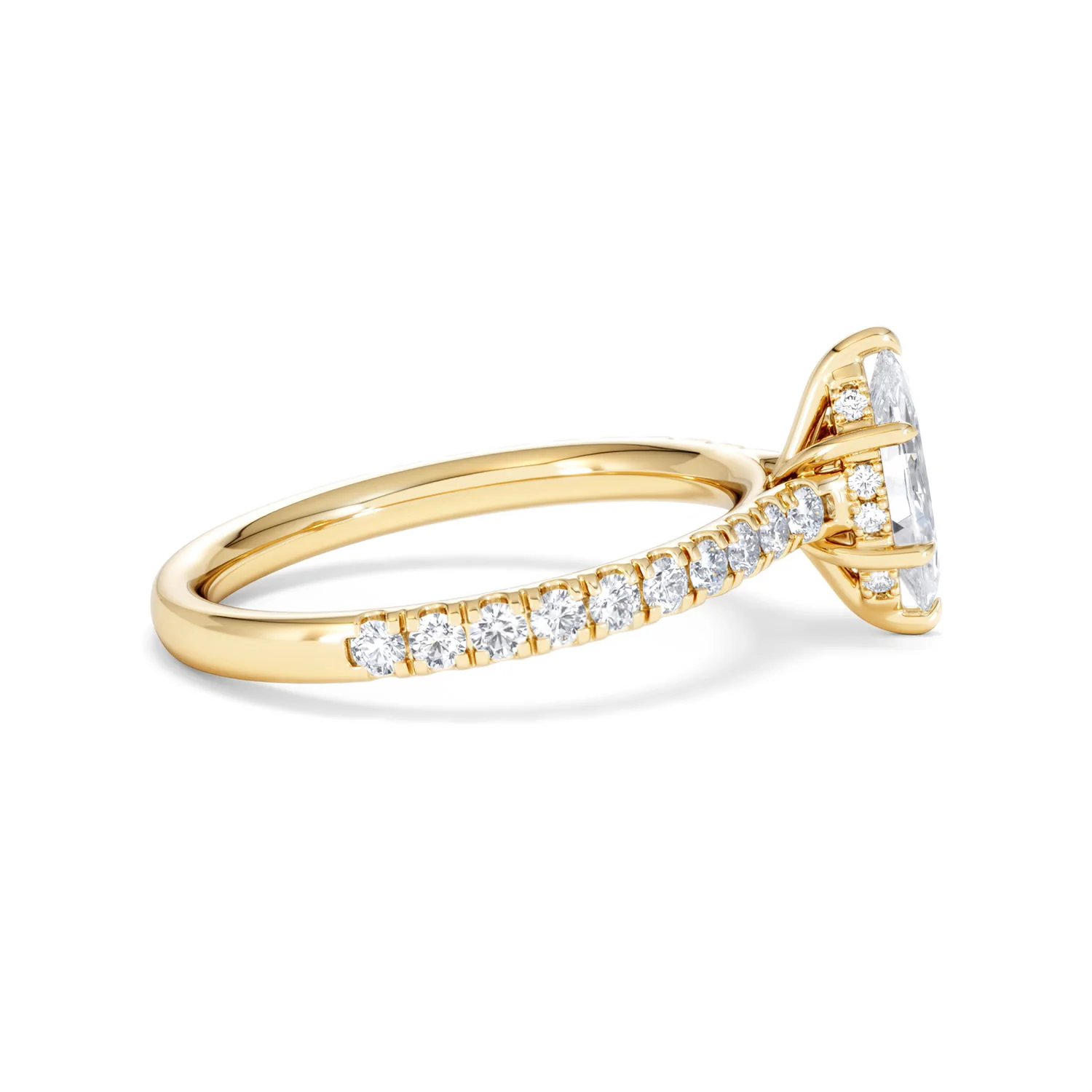 Amora Marquise 0.97ct Hidden Halo Lab Diamond Engagement Ring With Side Stones Set in 18K Gold - Image 28