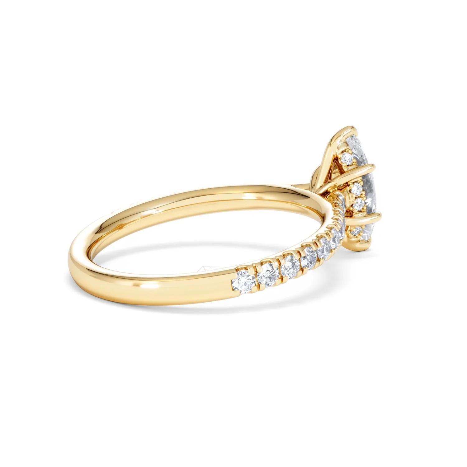 Amora Marquise 0.97ct Hidden Halo Lab Diamond Engagement Ring With Side Stones Set in 18K Gold - Image 35