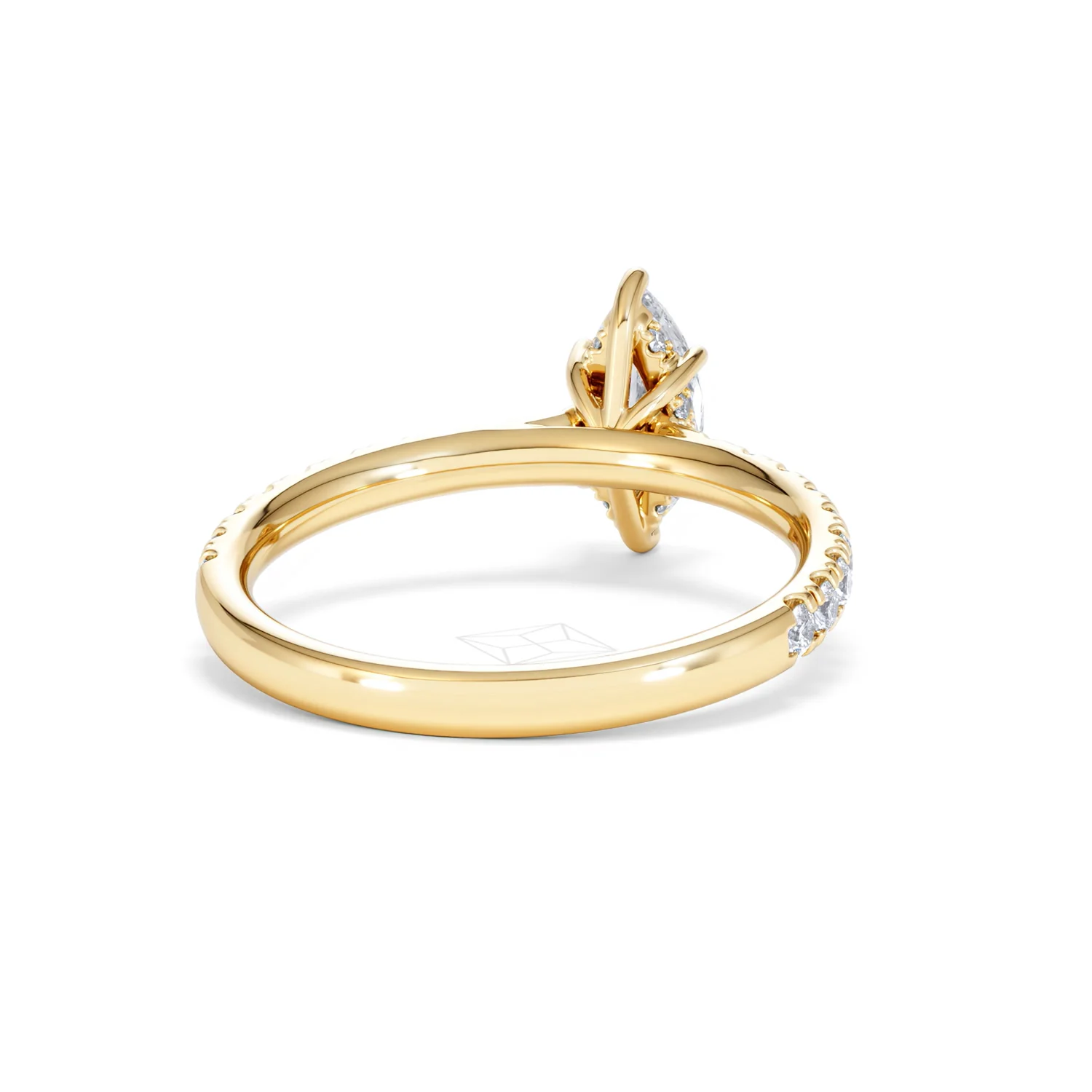 Amora Marquise 0.97ct Hidden Halo Lab Diamond Engagement Ring With Side Stones Set in 18K Gold - Image 44