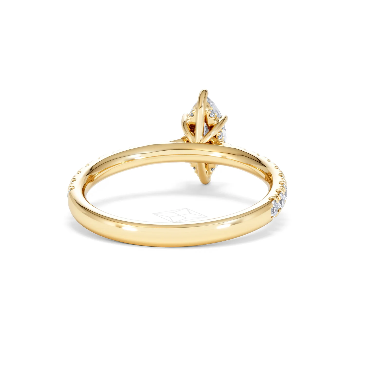 Amora Marquise 0.97ct Hidden Halo Lab Diamond Engagement Ring With Side Stones Set in 18K Gold - Image 45