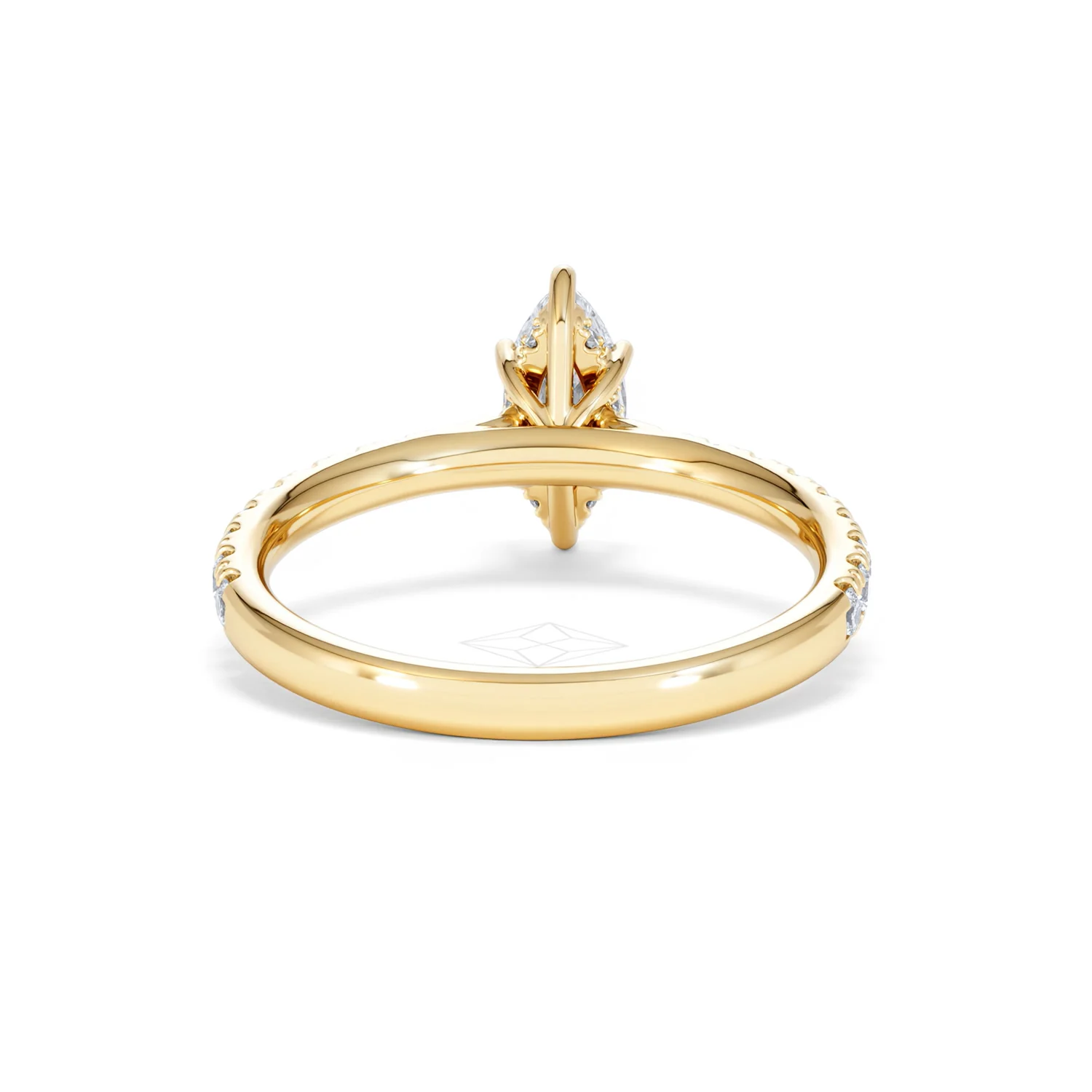 Amora Marquise 0.97ct Hidden Halo Lab Diamond Engagement Ring With Side Stones Set in 18K Gold - Image 47