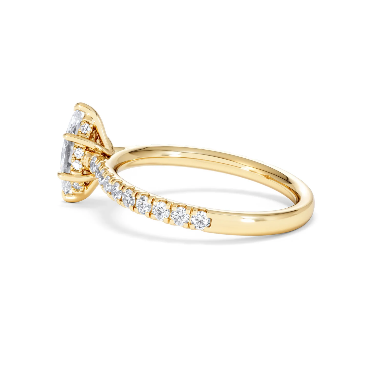 Amora Marquise 0.97ct Hidden Halo Lab Diamond Engagement Ring With Side Stones Set in 18K Gold - Image 63