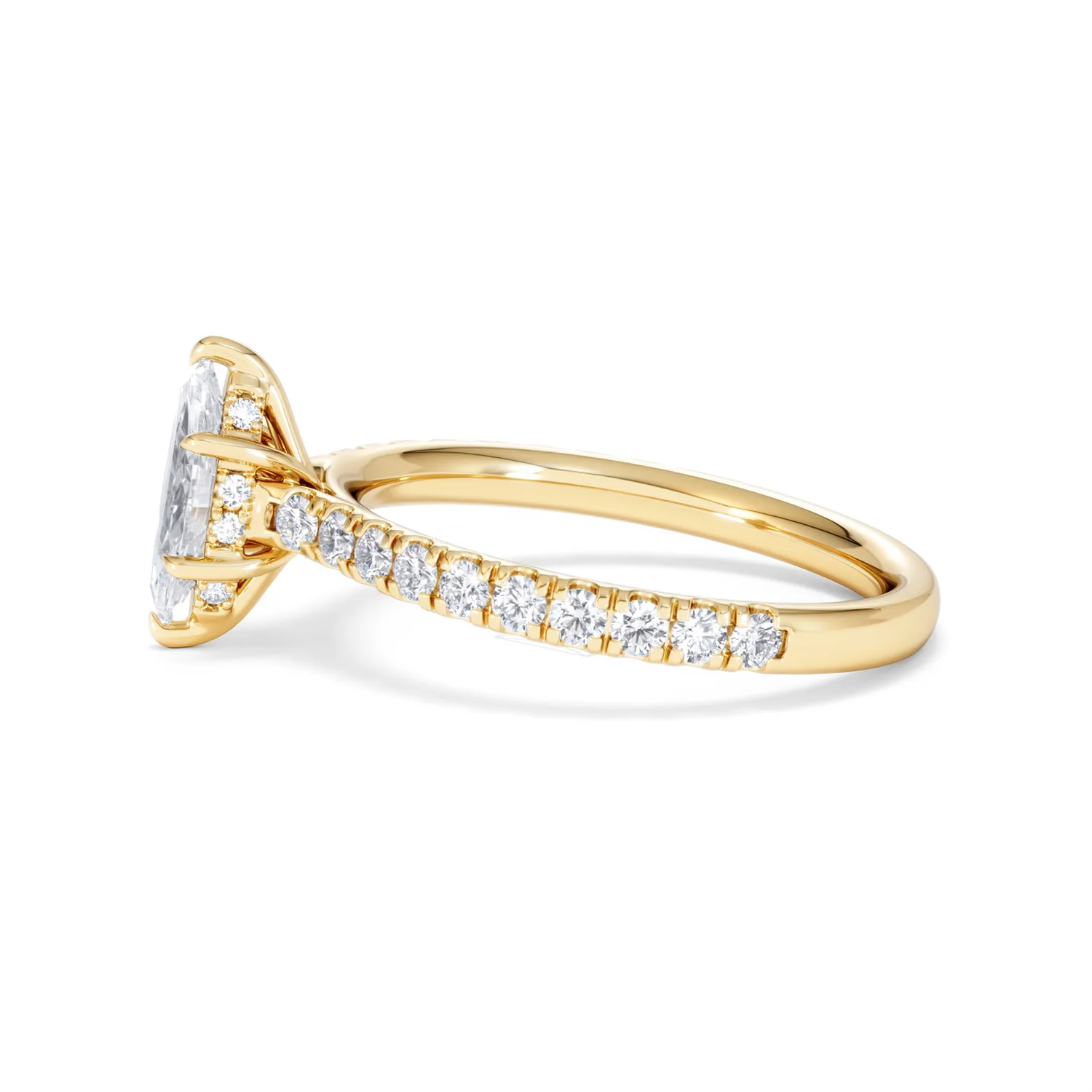 Amora Marquise 0.97ct Hidden Halo Lab Diamond Engagement Ring With Side Stones Set in 18K Gold - Image 69