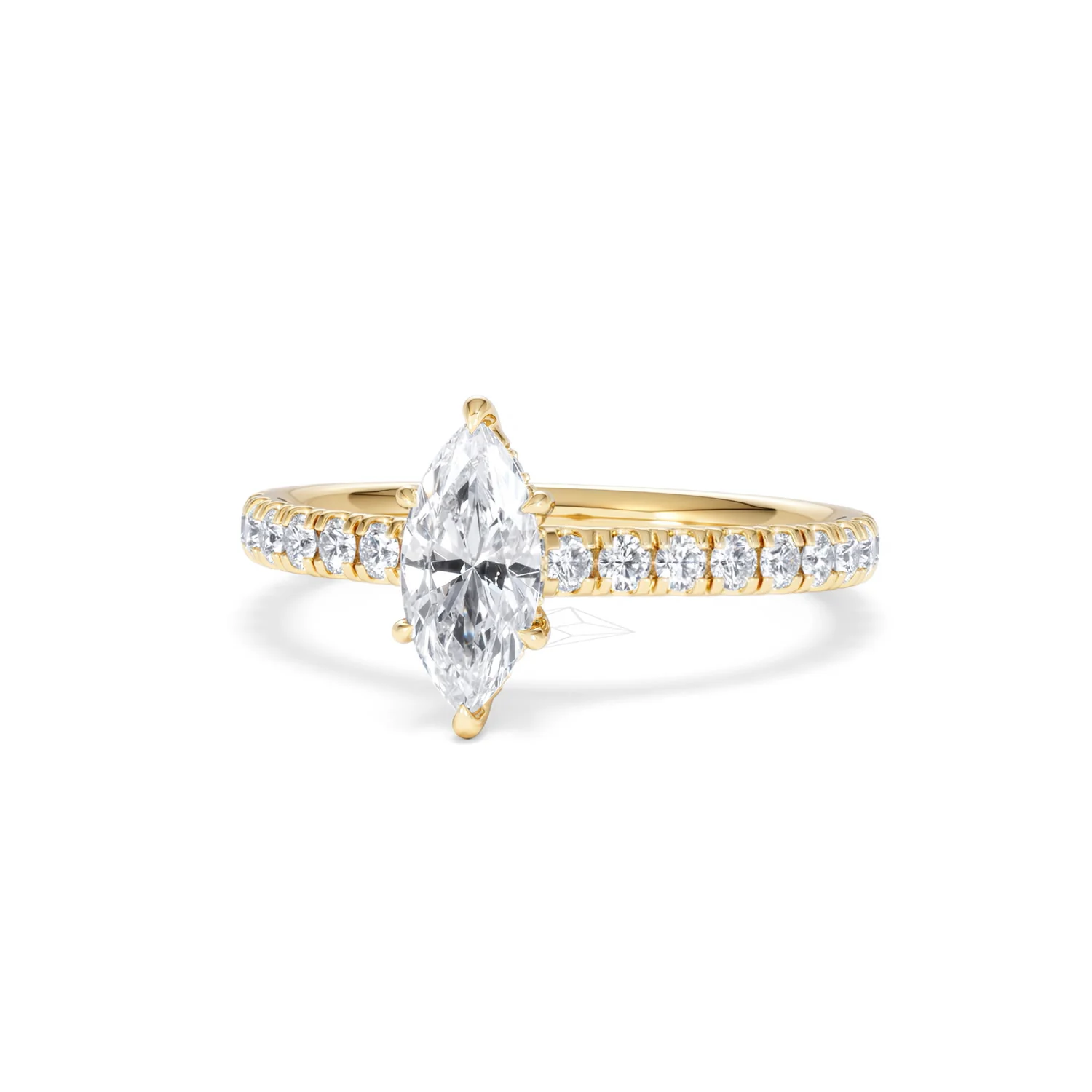 Amora Marquise 0.97ct Hidden Halo Lab Diamond Engagement Ring With Side Stones Set in 18K Gold - Image 85