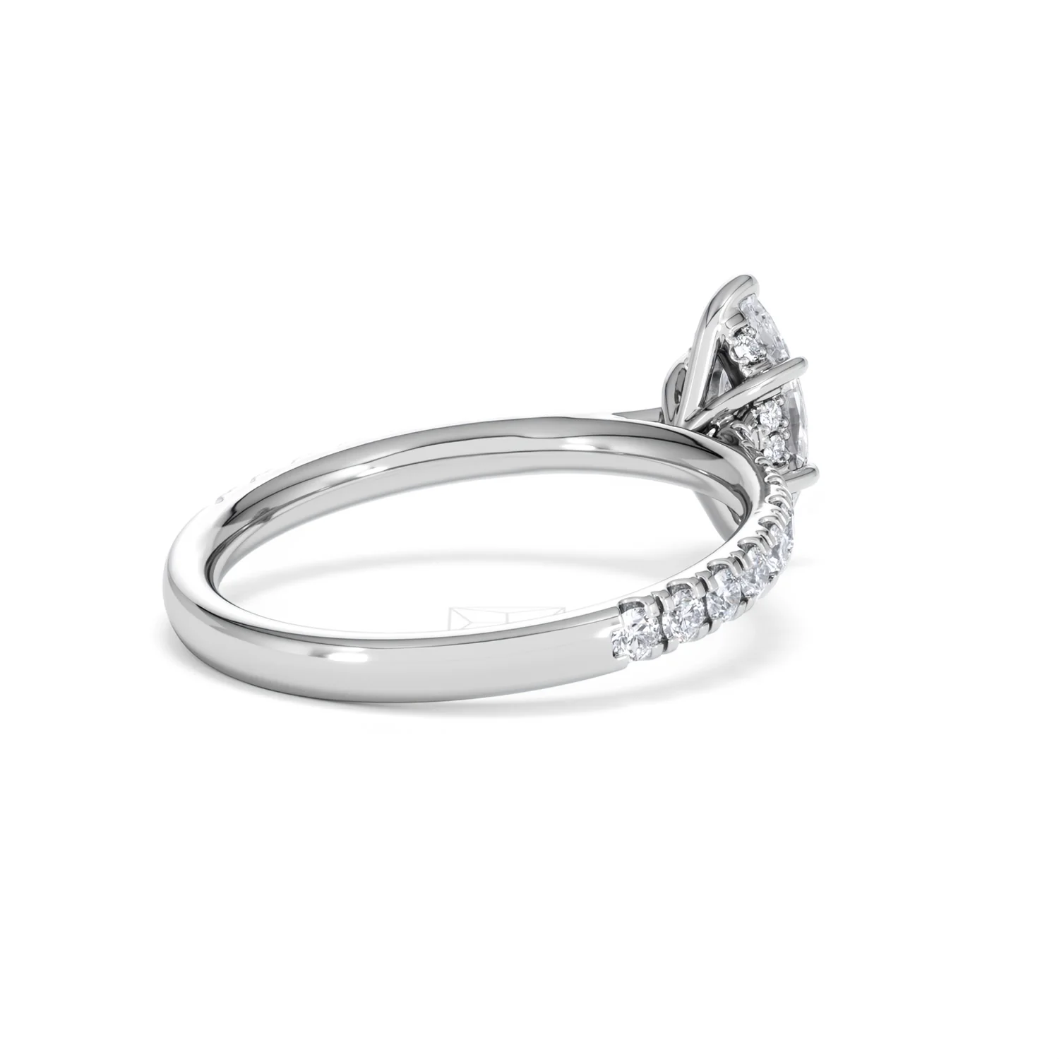 Amora Marquise 0.97ct Hidden Halo Lab Diamond Engagement Ring with Side Stones Set in 18K White Gold - Image 38