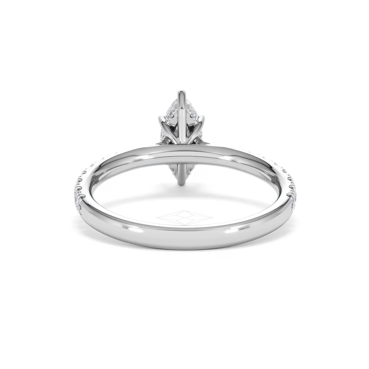 Amora Marquise 0.97ct Hidden Halo Lab Diamond Engagement Ring with Side Stones Set in 18K White Gold - Image 48