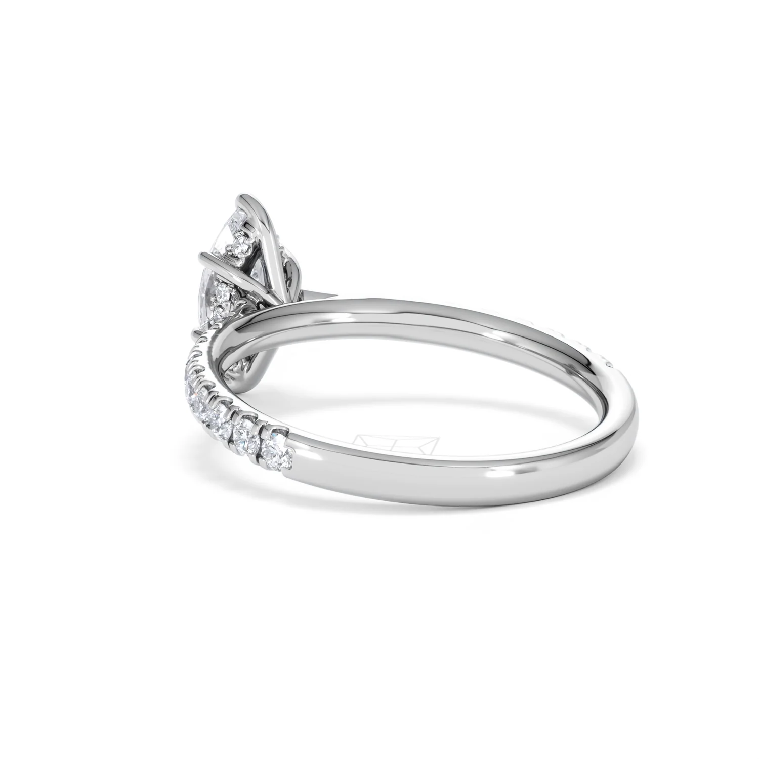 Amora Marquise 0.97ct Hidden Halo Lab Diamond Engagement Ring with Side Stones Set in 18K White Gold - Image 56