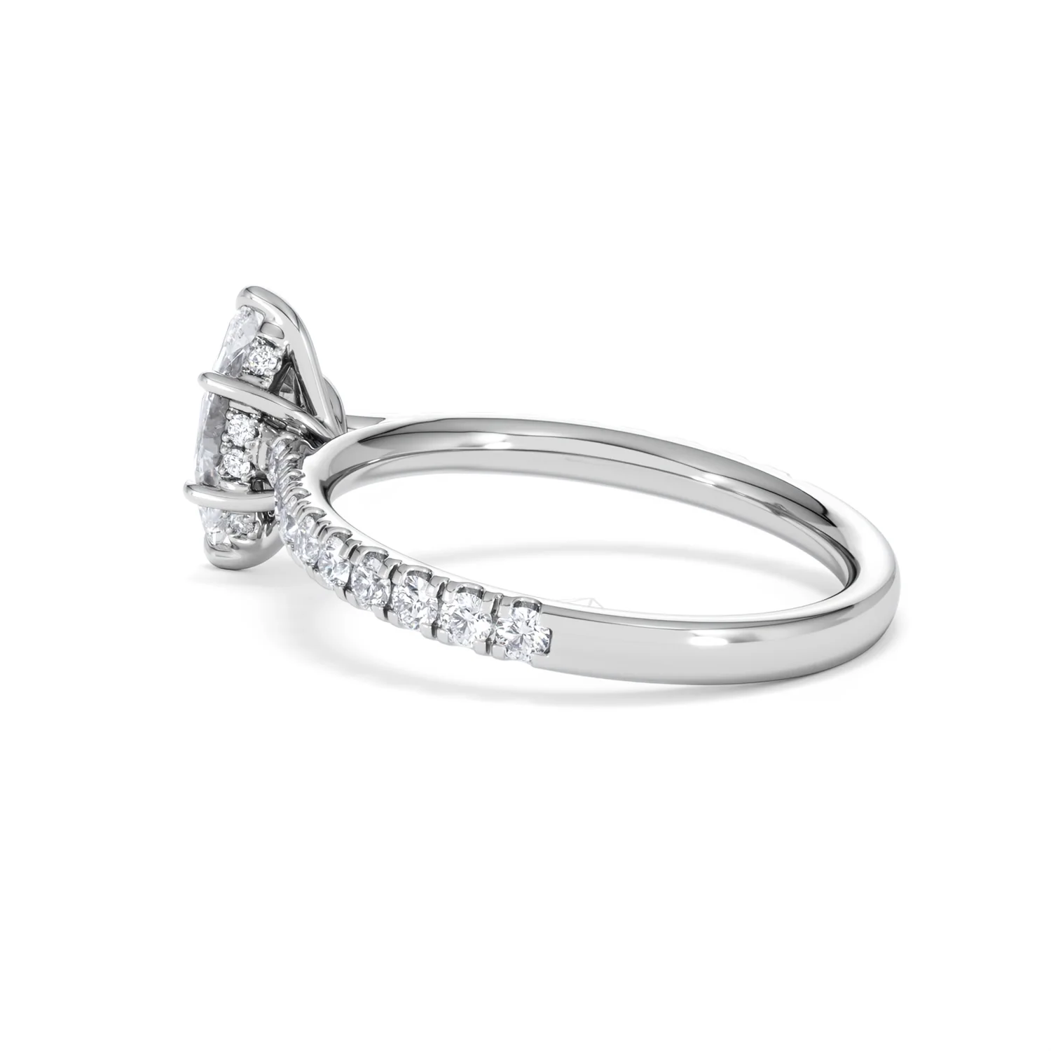 Amora Marquise 0.97ct Hidden Halo Lab Diamond Engagement Ring with Side Stones Set in 18K White Gold - Image 61