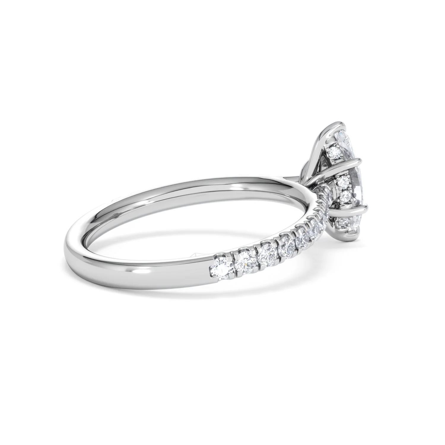 Amora Marquise 0.97ct Hidden Halo Lab Diamond Engagement Ring With Side Stones Set in Platinum - Image 34