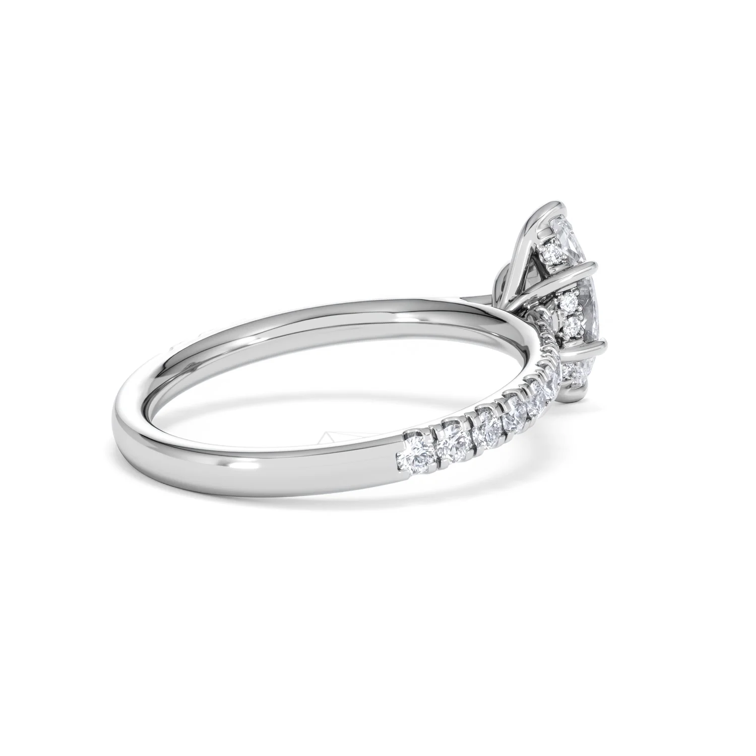 Amora Marquise 0.97ct Hidden Halo Lab Diamond Engagement Ring With Side Stones Set in Platinum - Image 36