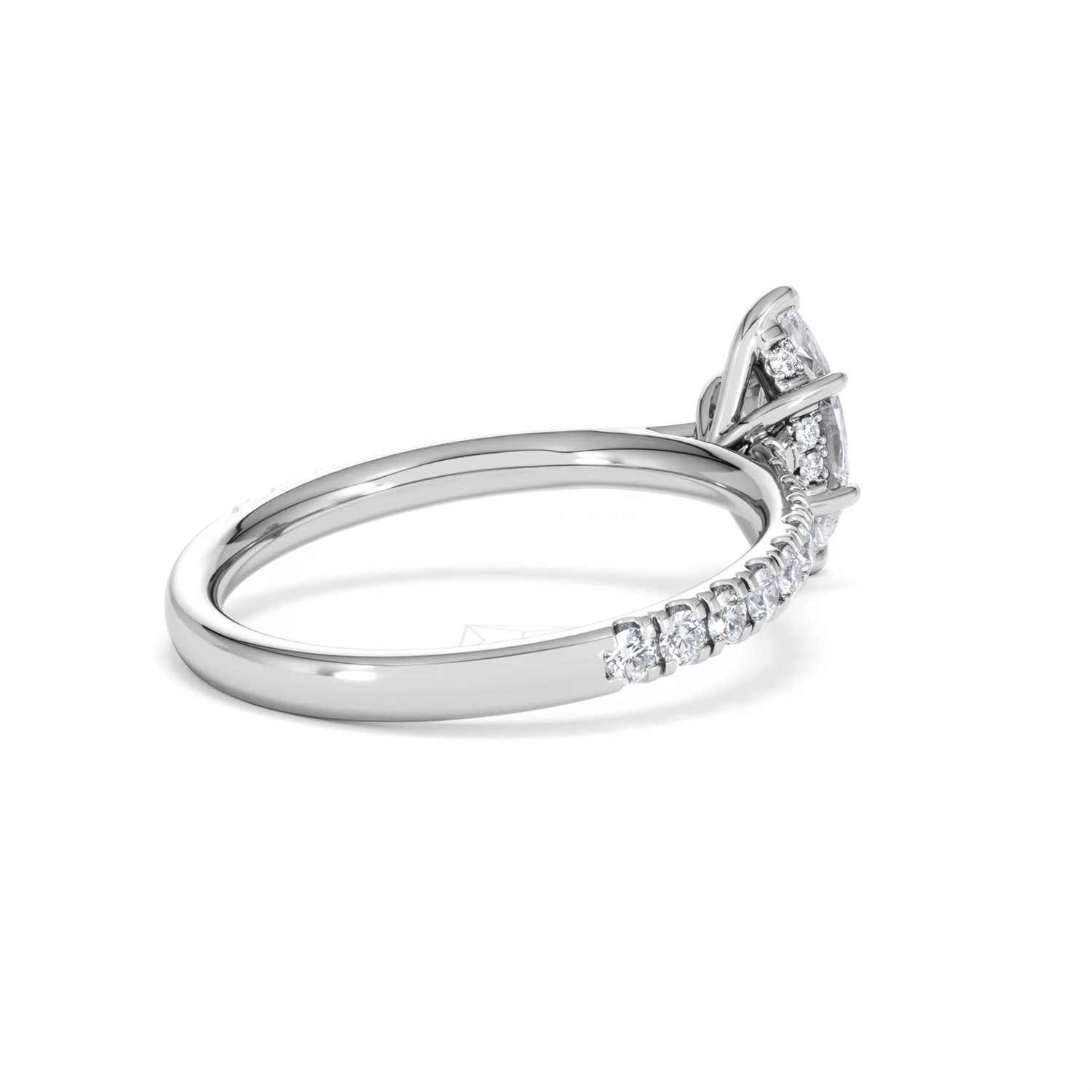 Amora Marquise 0.97ct Hidden Halo Lab Diamond Engagement Ring With Side Stones Set in Platinum - Image 37