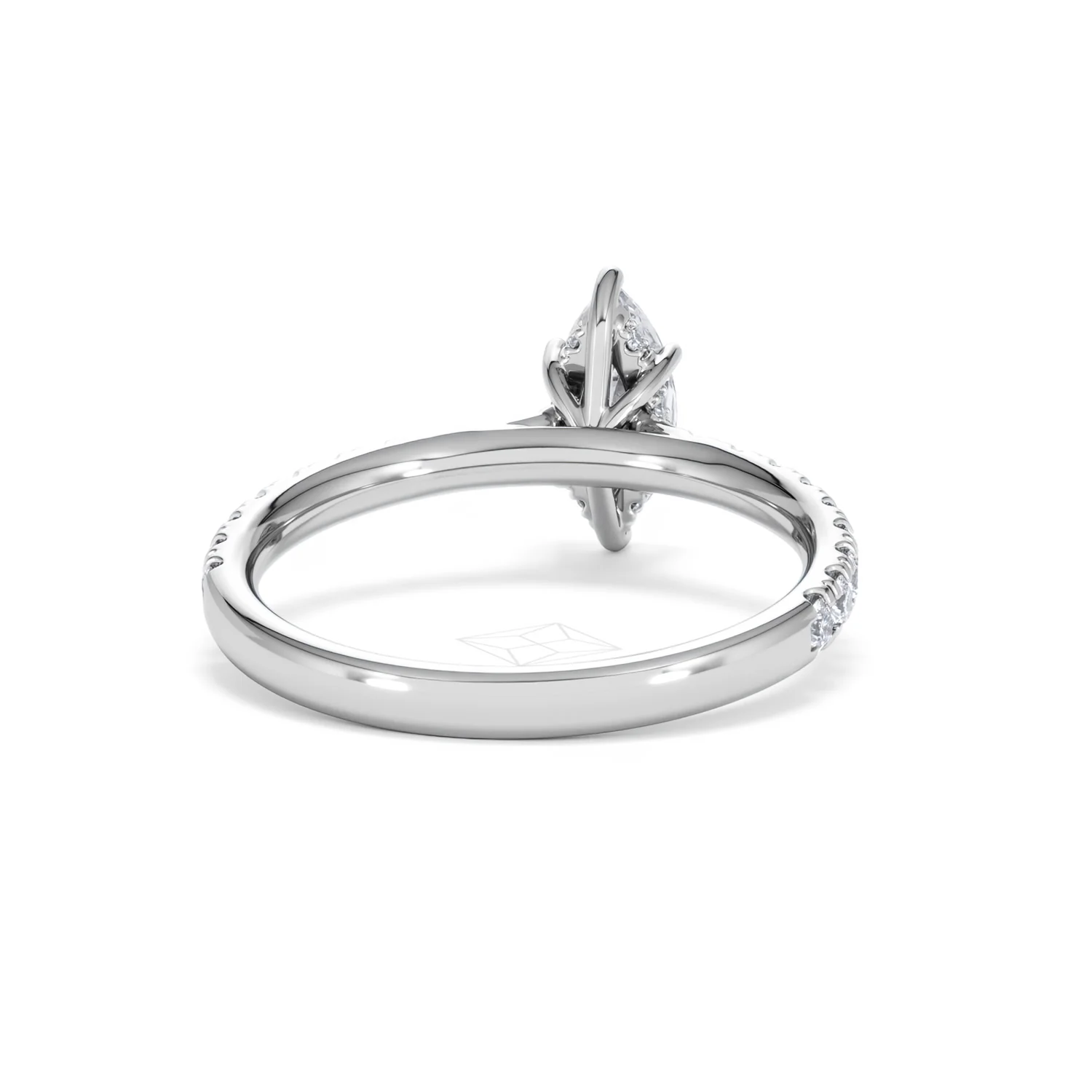 Amora Marquise 0.97ct Hidden Halo Lab Diamond Engagement Ring With Side Stones Set in Platinum - Image 45