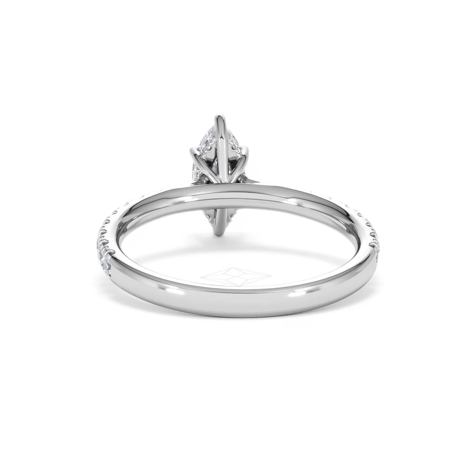 Amora Marquise 0.97ct Hidden Halo Lab Diamond Engagement Ring With Side Stones Set in Platinum - Image 49