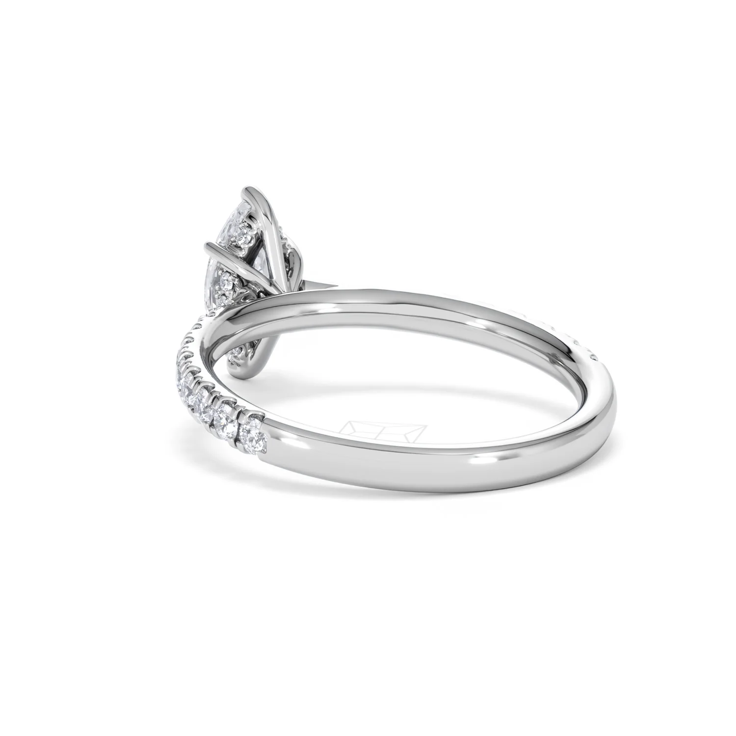 Amora Marquise 0.97ct Hidden Halo Lab Diamond Engagement Ring With Side Stones Set in Platinum - Image 55