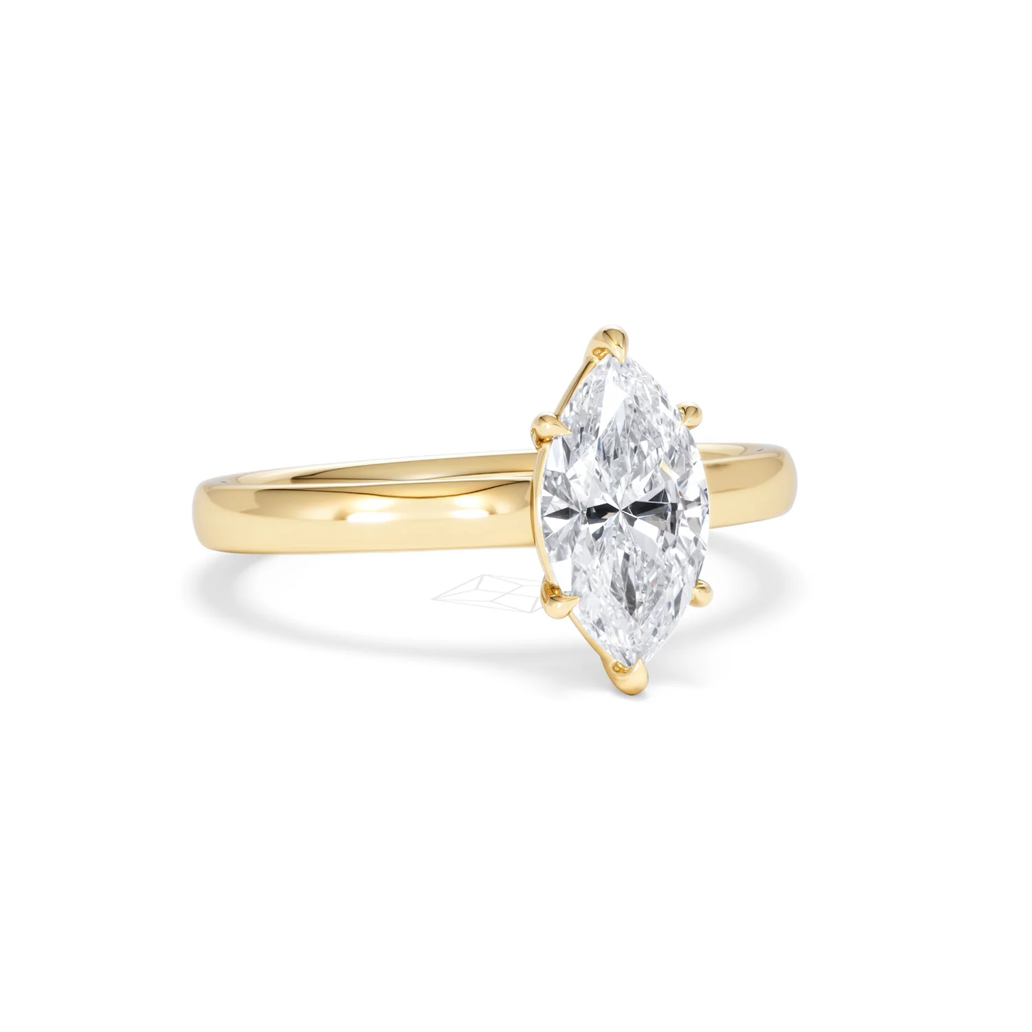 Amora Marquise 1.00ct Lab Diamond Engagement Ring F/VS Set in 18K Gold - Image 14