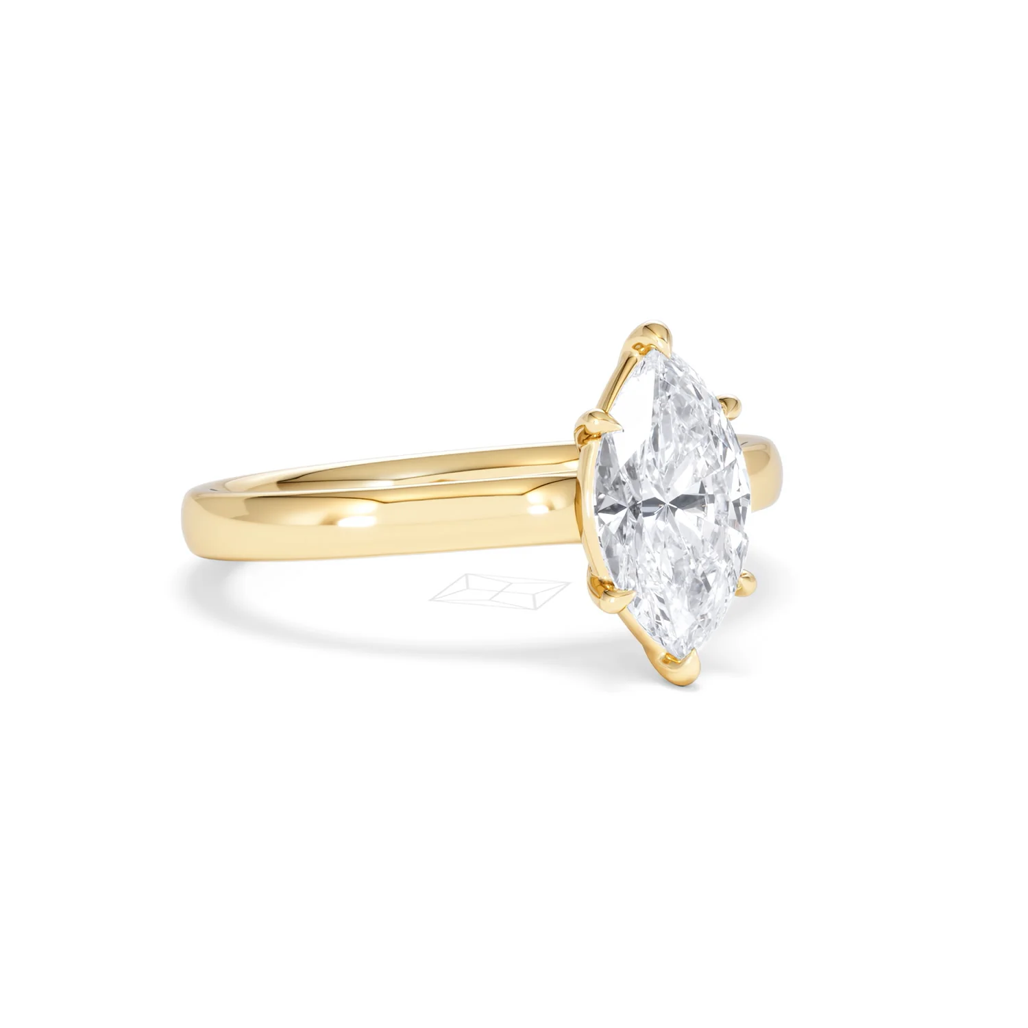 Amora Marquise 1.00ct Lab Diamond Engagement Ring F/VS Set in 18K Gold - Image 16