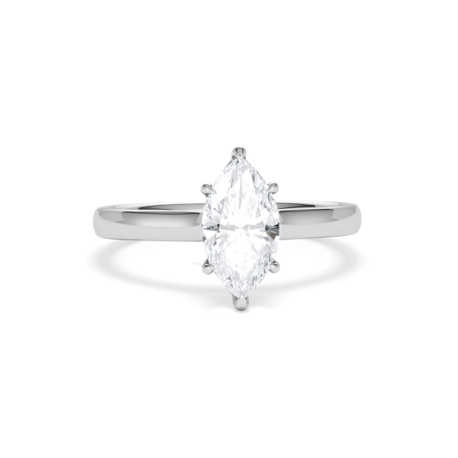 Amora Marquise 1.00ct Lab Diamond Engagement Ring F/VS Set in 18K White Gold - Image 10