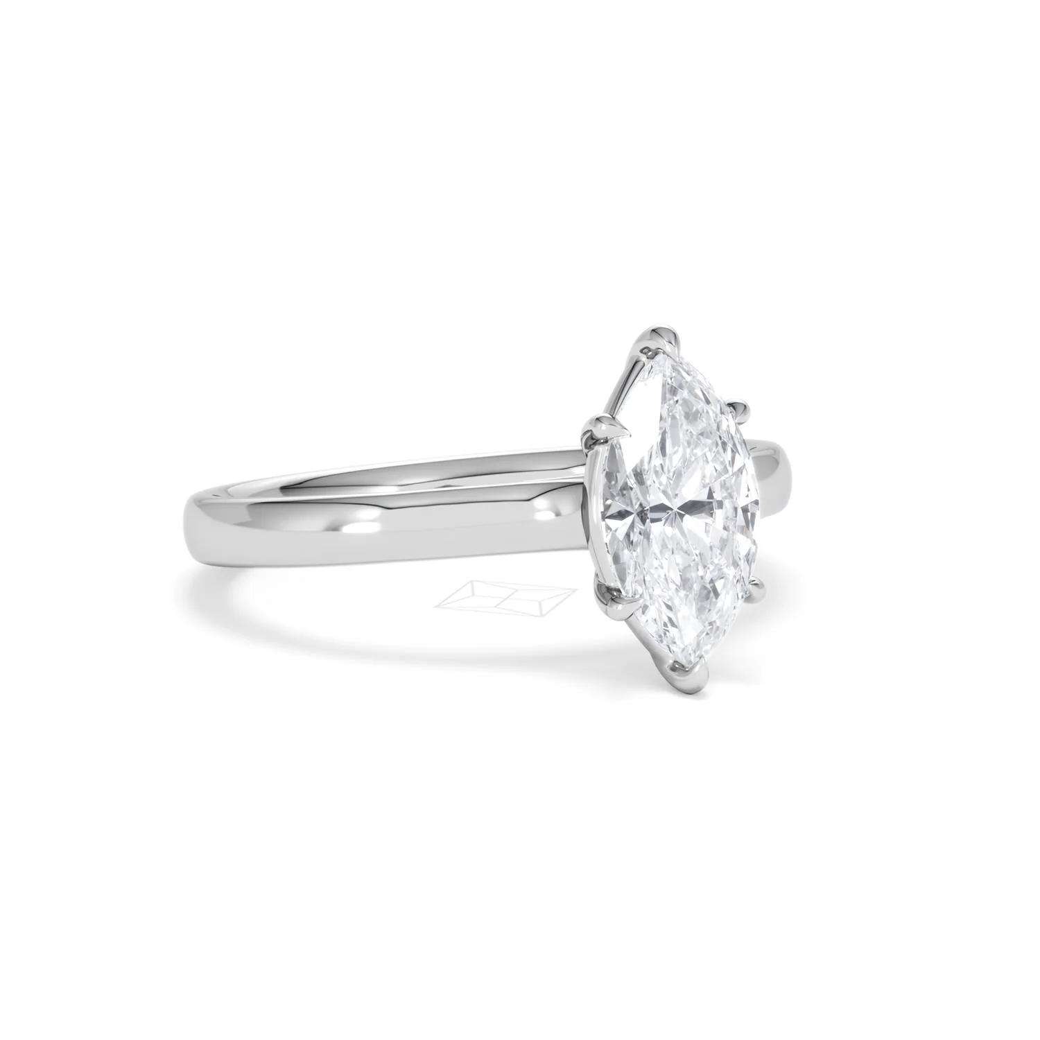 Amora Marquise 1.00ct Lab Diamond Engagement Ring F/VS Set in 18K White Gold - Image 15