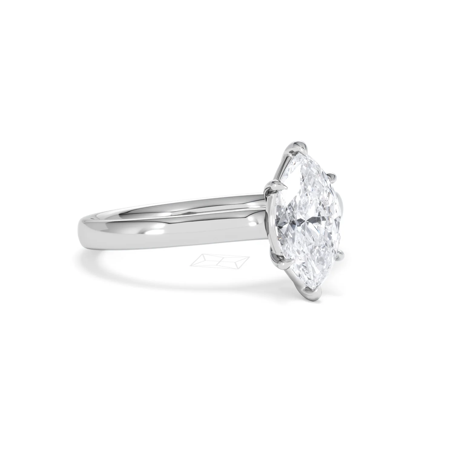 Amora Marquise 1.00ct Lab Diamond Engagement Ring F/VS Set in 18K White Gold - Image 16