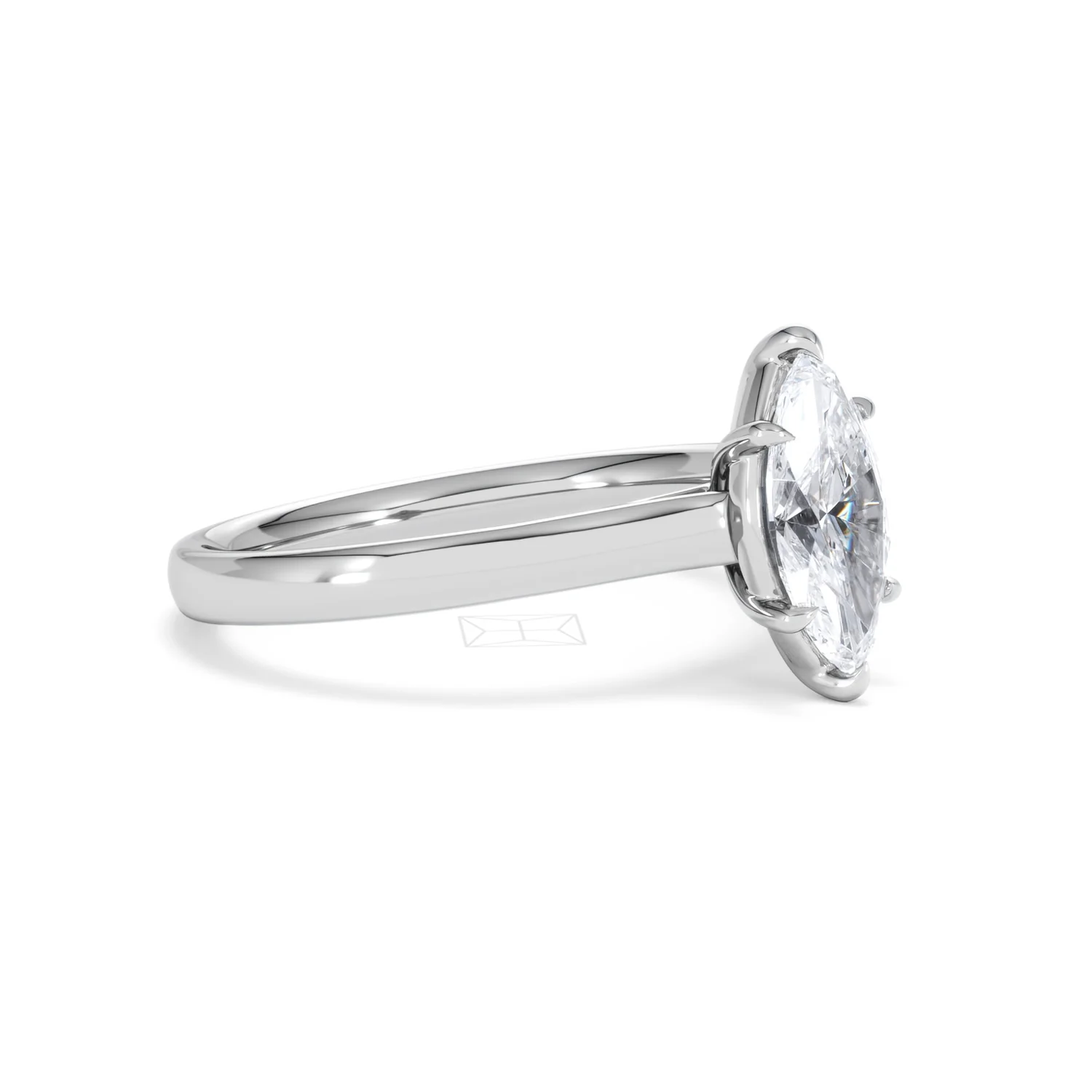 Amora Marquise 1.00ct Lab Diamond Engagement Ring F/VS Set in 18K White Gold - Image 20