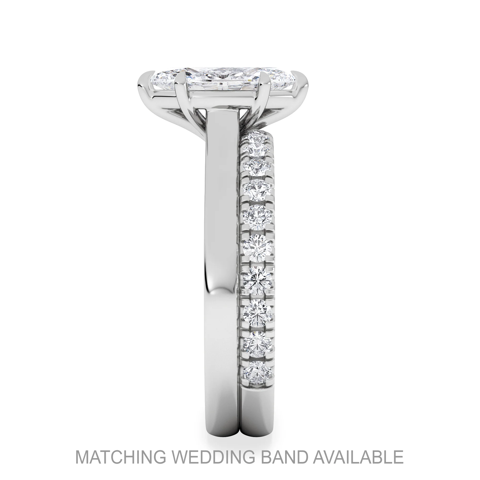 Amora Marquise 1.00ct Lab Diamond Engagement Ring F/VS Set in 18K White Gold - Image 5