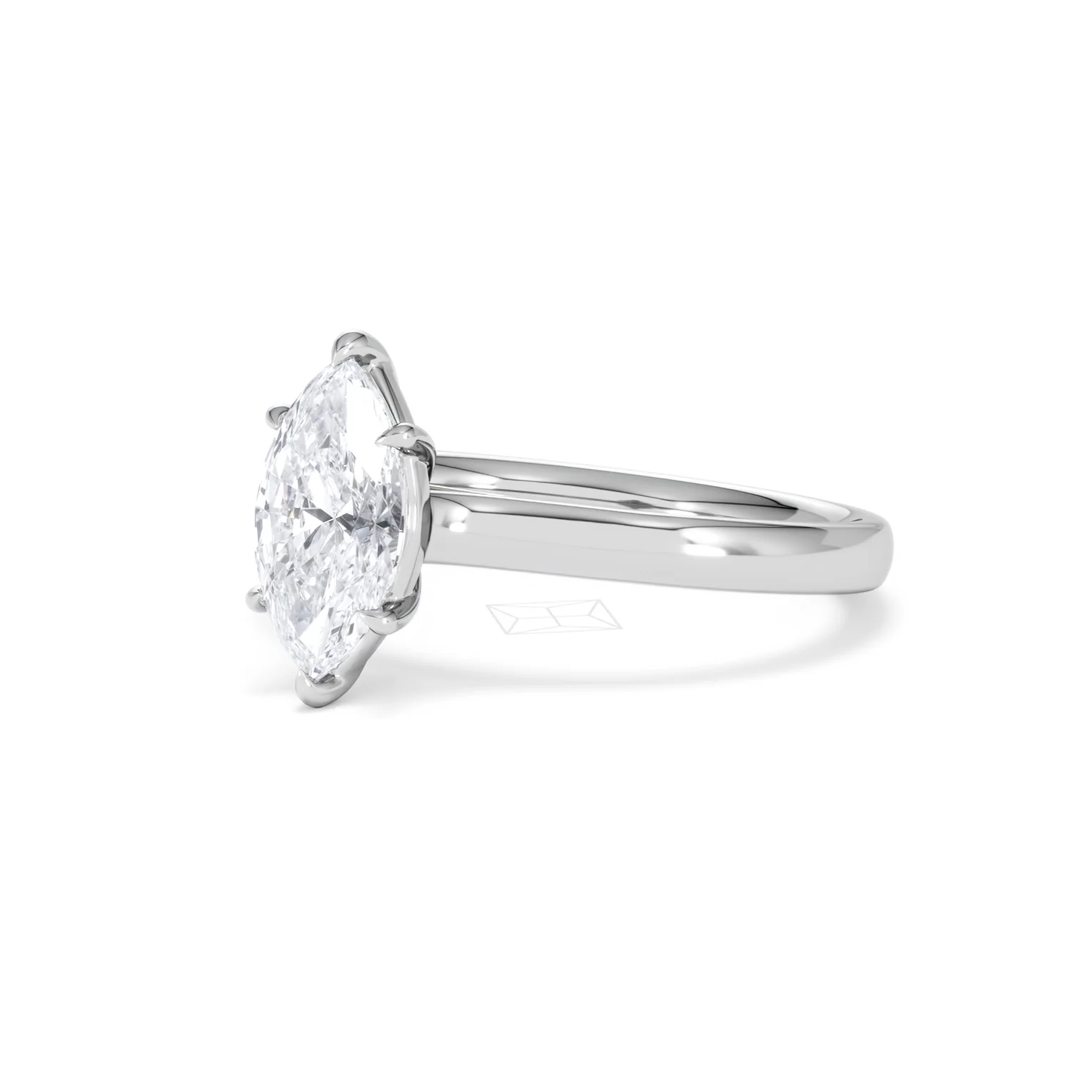 Amora Marquise 1.00ct Lab Diamond Engagement Ring F/VS Set in 18K White Gold - Image 81