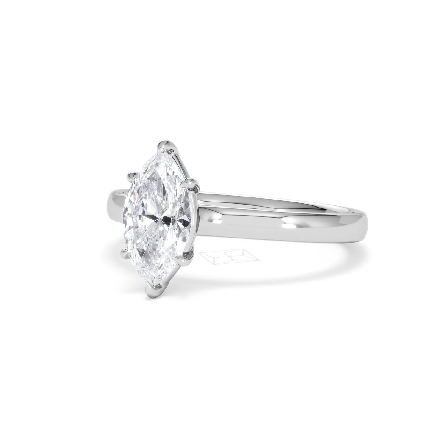 Amora Marquise 1.00ct Lab Diamond Engagement Ring F/VS Set in 18K White Gold - Image 83