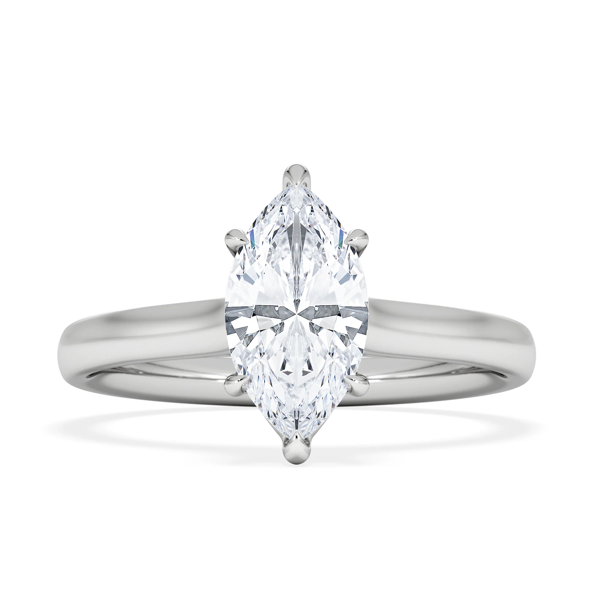 Amora Marquise 1.00ct Lab Diamond Engagement Ring F/VS Set in Platinum - Image 7
