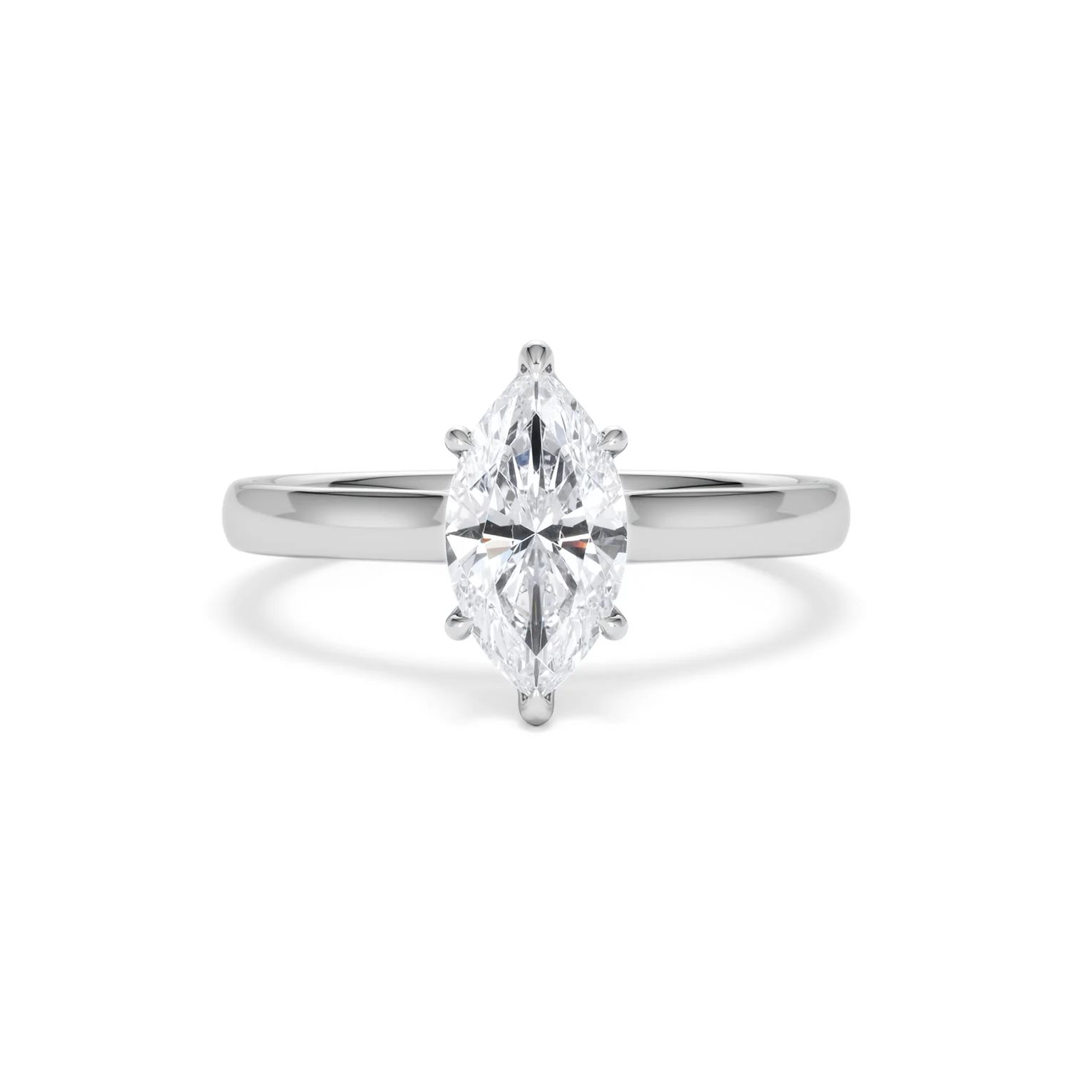 Amora Marquise 1.00ct Lab Diamond Engagement Ring F/VS Set in Platinum - Image 9
