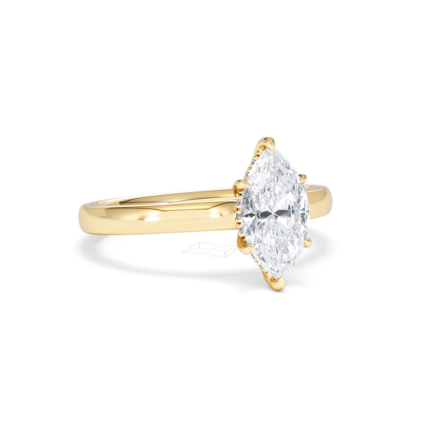 Amora Marquise 1.07ct Hidden Halo Lab Diamond Engagement Ring F/VS Set in 18K Gold - Image 15