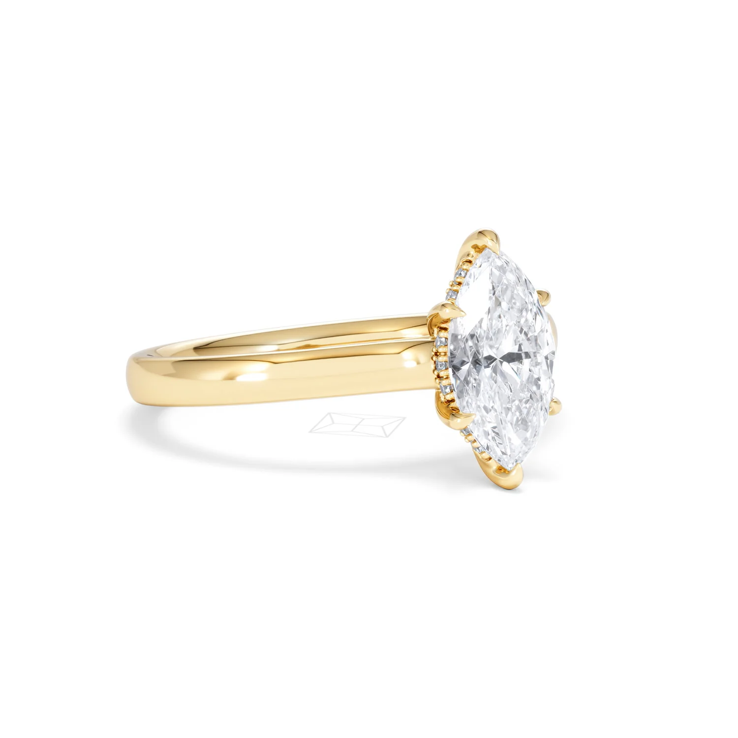 Amora Marquise 1.07ct Hidden Halo Lab Diamond Engagement Ring F/VS Set in 18K Gold - Image 17