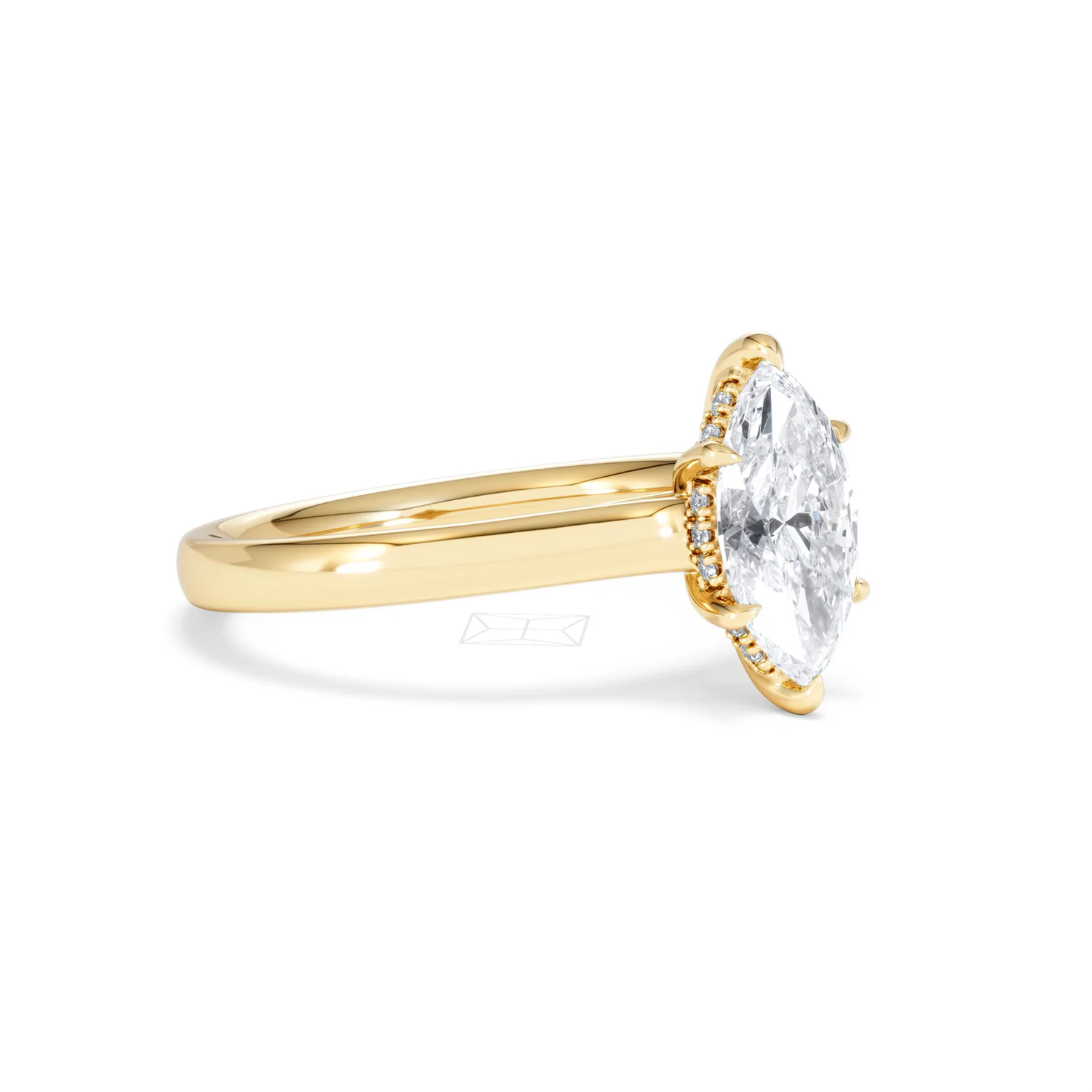 Amora Marquise 1.07ct Hidden Halo Lab Diamond Engagement Ring F/VS Set in 18K Gold - Image 19