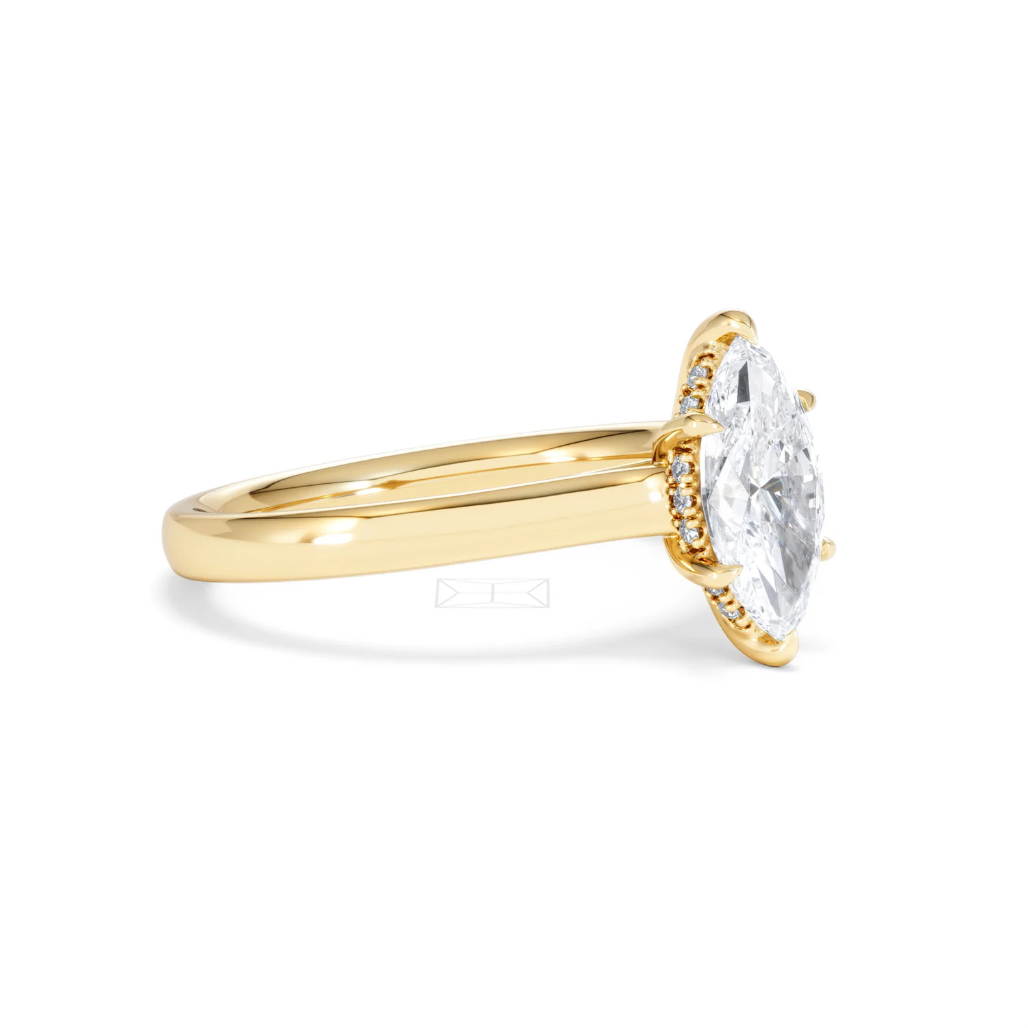 Amora Marquise 1.07ct Hidden Halo Lab Diamond Engagement Ring F/VS Set in 18K Gold - Image 20