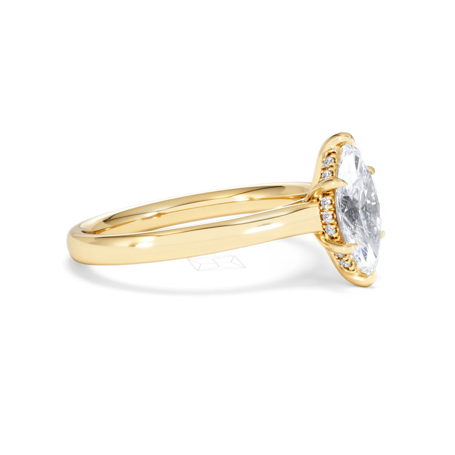 Amora Marquise 1.07ct Hidden Halo Lab Diamond Engagement Ring F/VS Set in 18K Gold - Image 23