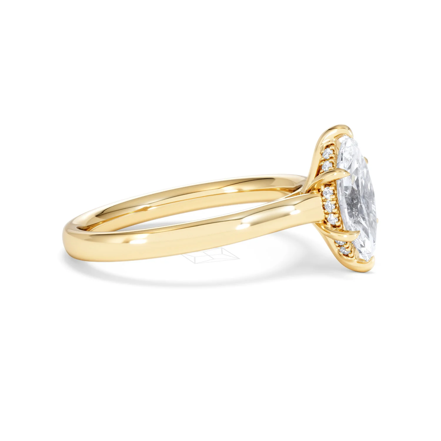 Amora Marquise 1.07ct Hidden Halo Lab Diamond Engagement Ring F/VS Set in 18K Gold - Image 25