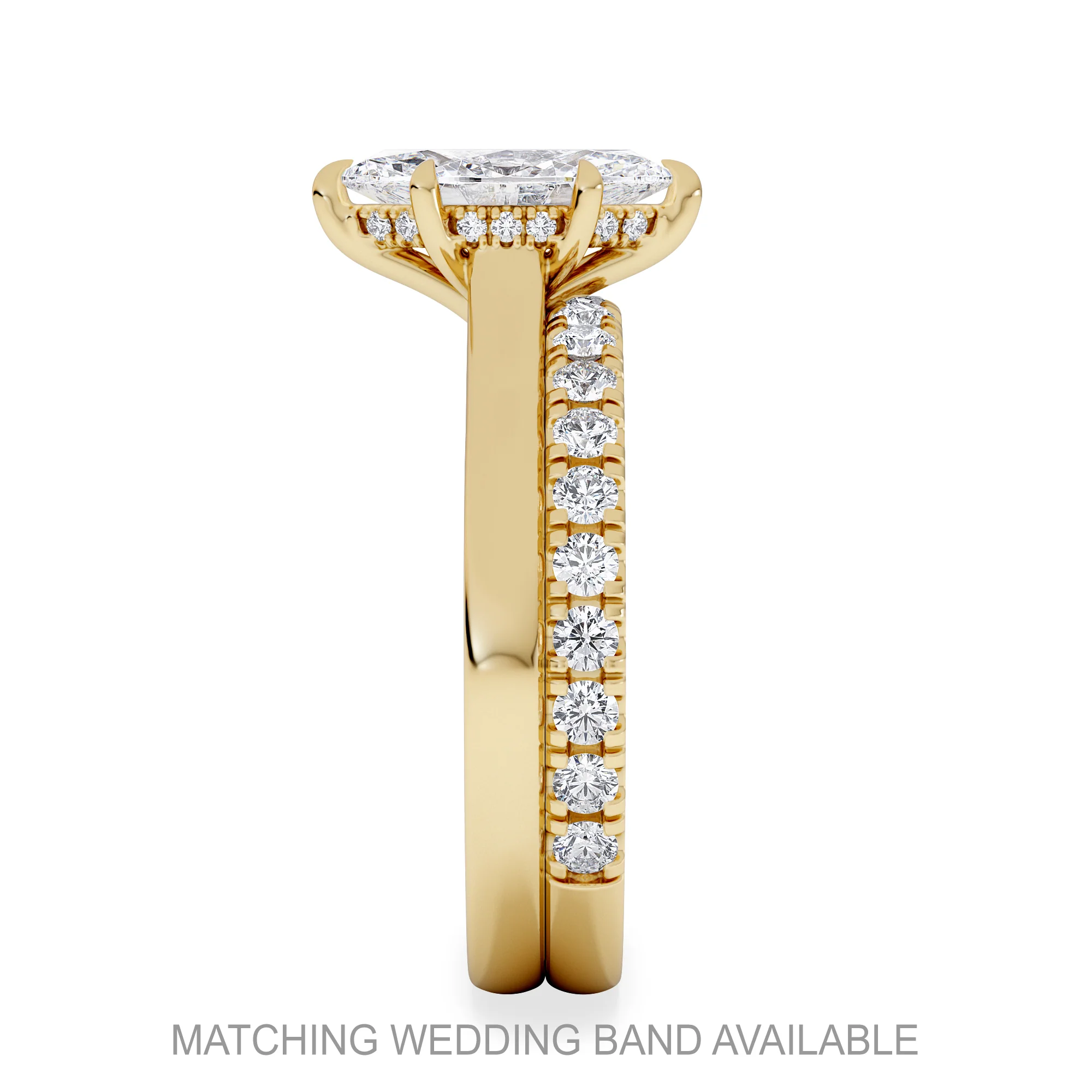 Amora Marquise 1.07ct Hidden Halo Lab Diamond Engagement Ring F/VS Set in 18K Gold - Image 5