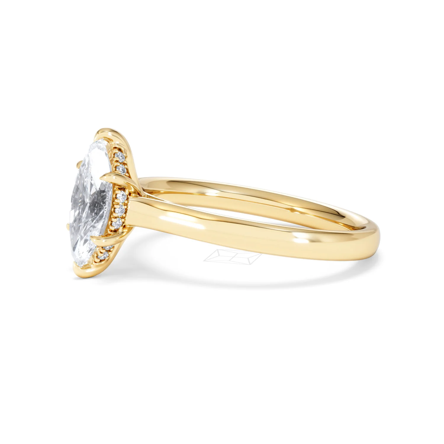 Amora Marquise 1.07ct Hidden Halo Lab Diamond Engagement Ring F/VS Set in 18K Gold - Image 76