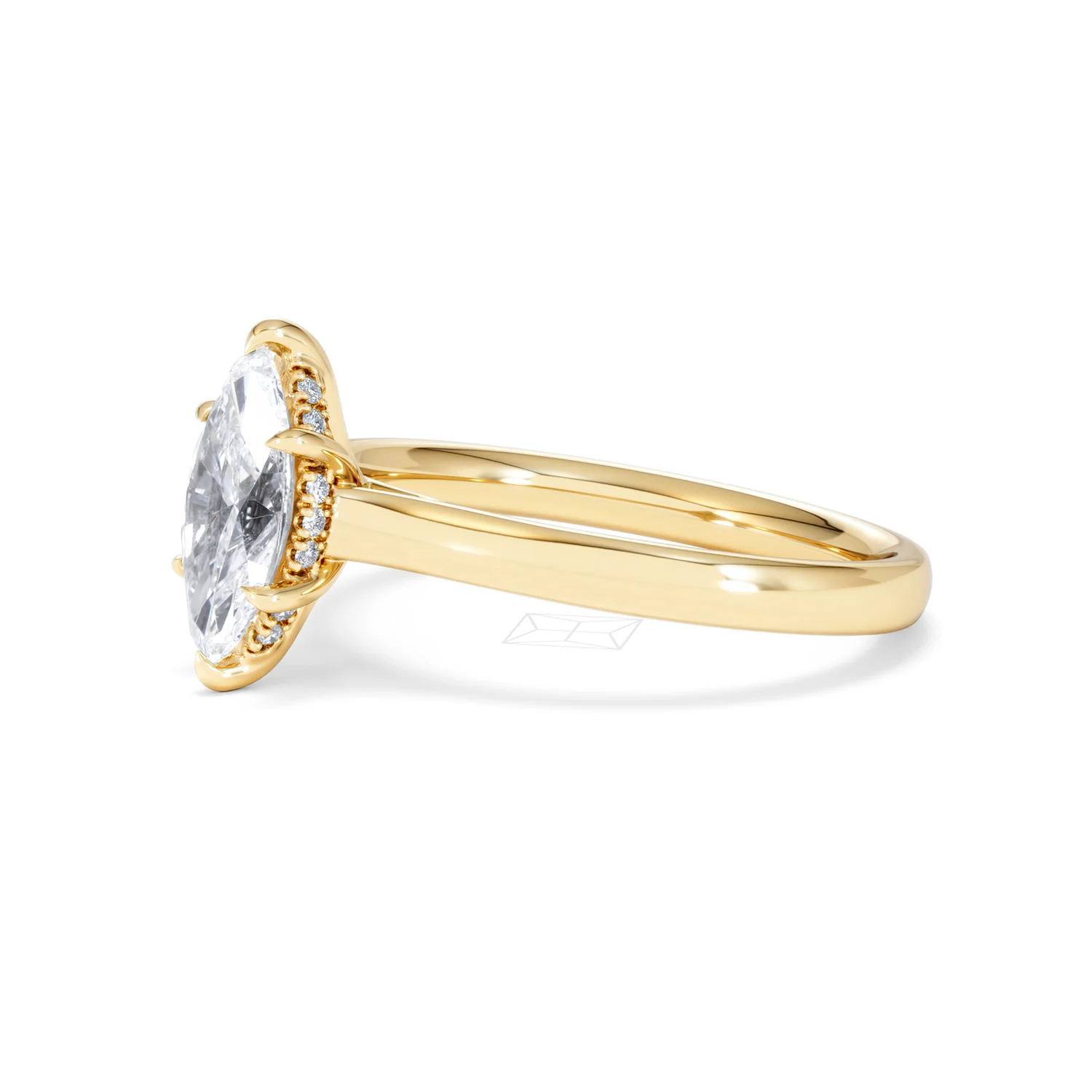 Amora Marquise 1.07ct Hidden Halo Lab Diamond Engagement Ring F/VS Set in 18K Gold - Image 77