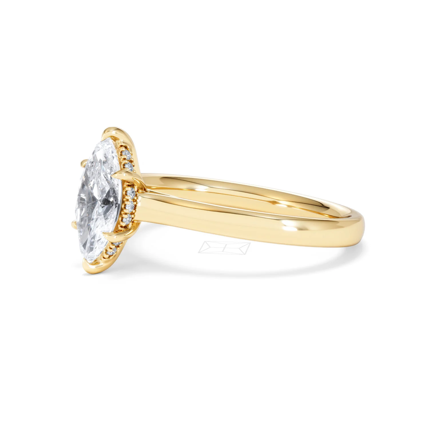 Amora Marquise 1.07ct Hidden Halo Lab Diamond Engagement Ring F/VS Set in 18K Gold - Image 78