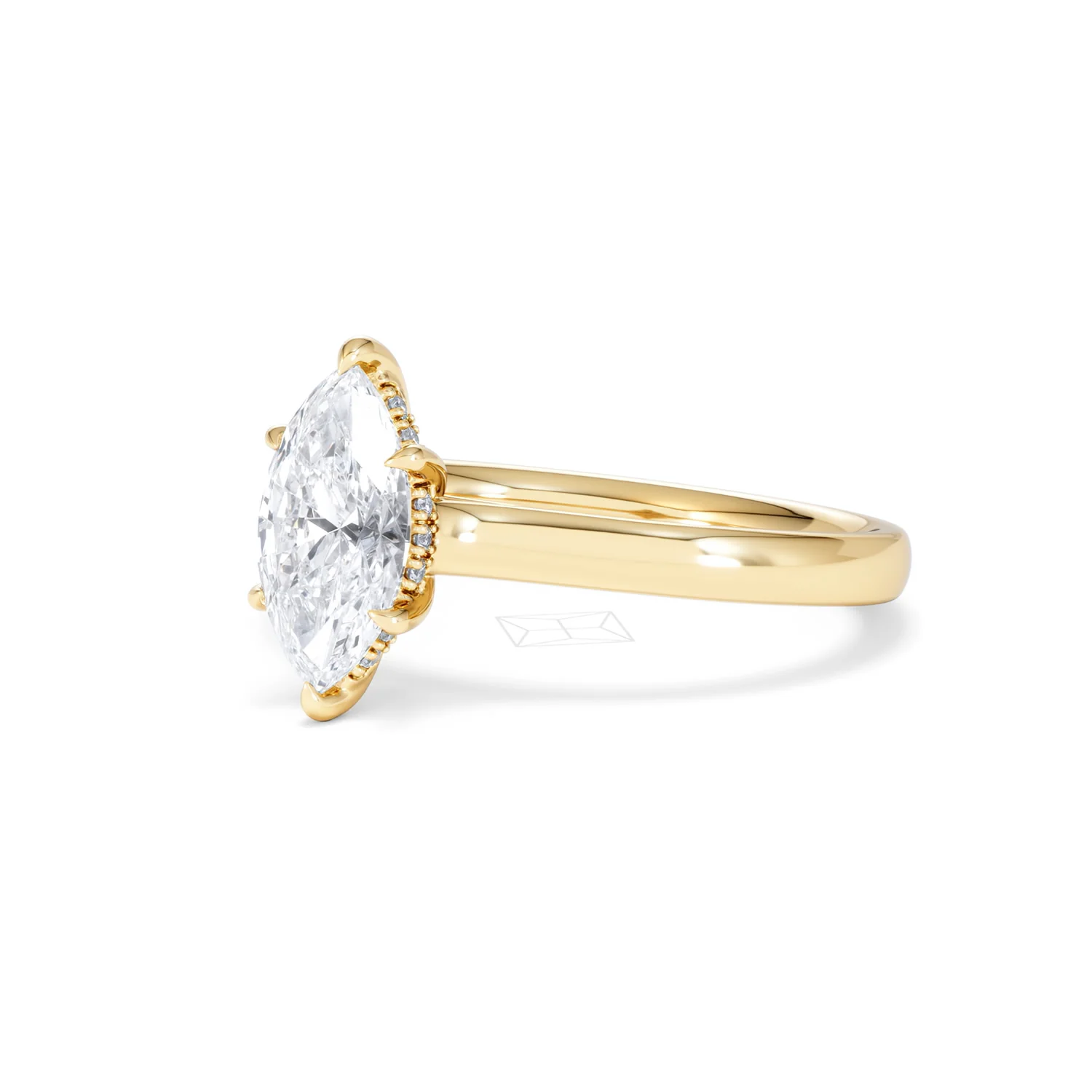 Amora Marquise 1.07ct Hidden Halo Lab Diamond Engagement Ring F/VS Set in 18K Gold - Image 82