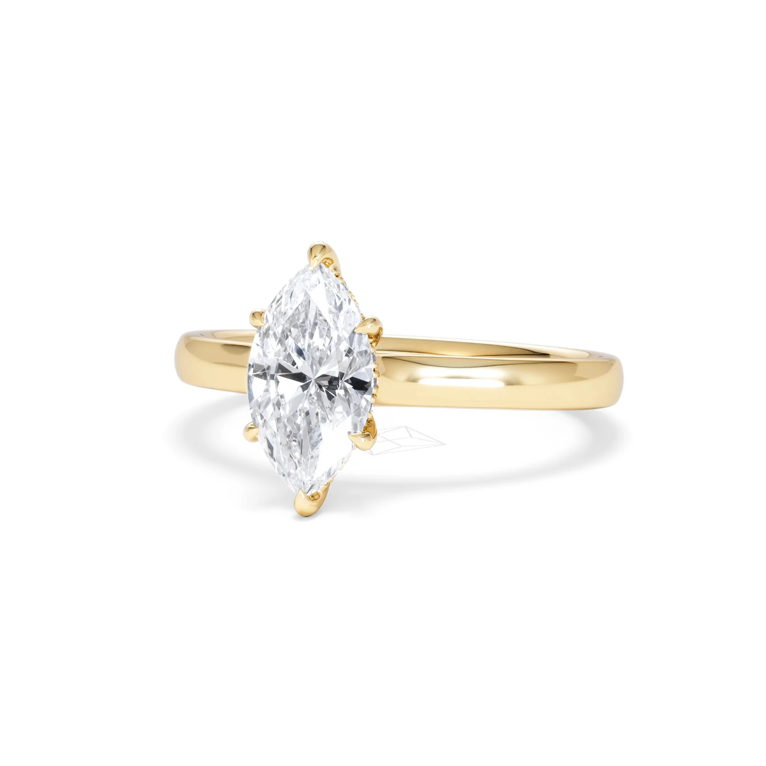 Amora Marquise 1.07ct Hidden Halo Lab Diamond Engagement Ring F/VS Set in 18K Gold - Image 86