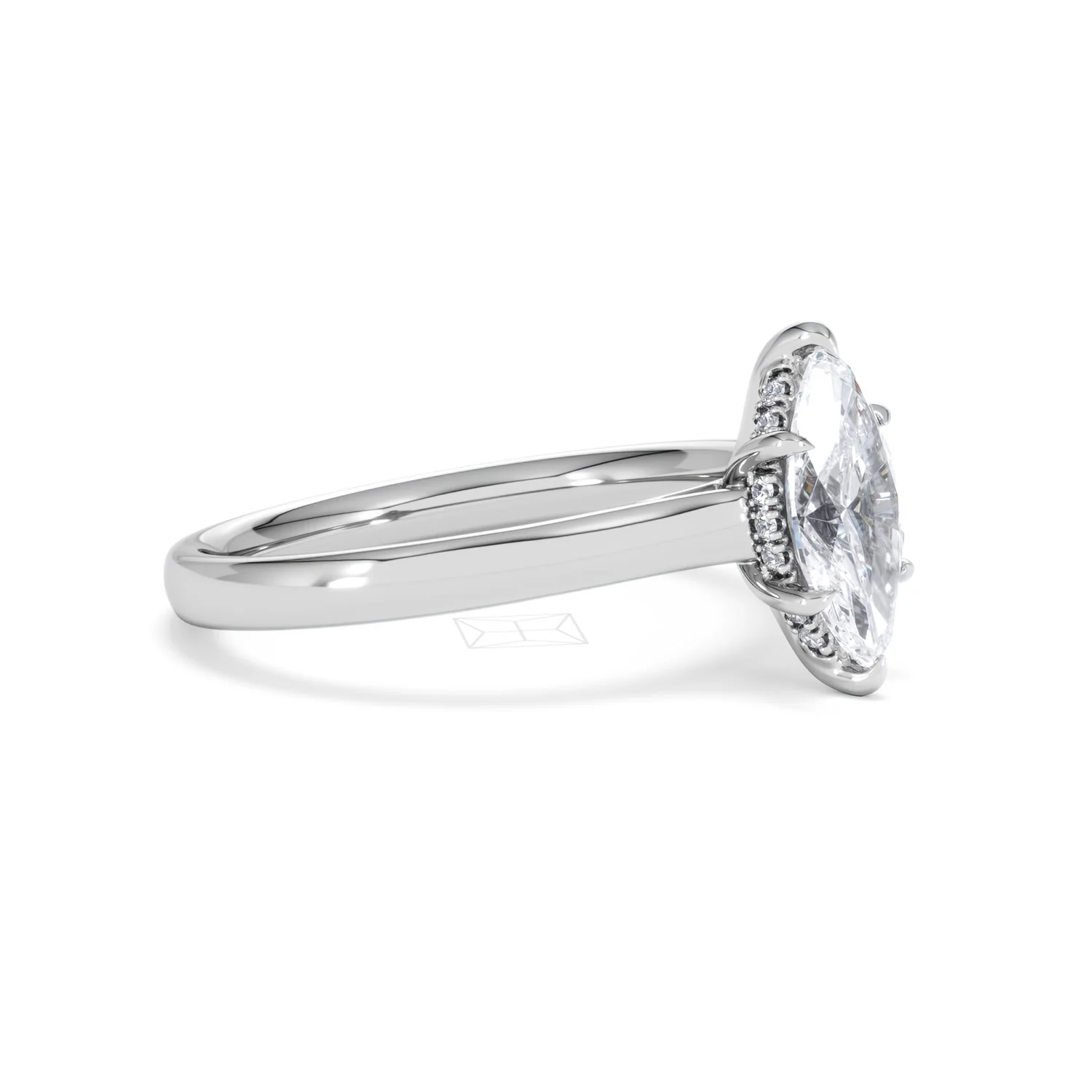 Amora Marquise 1.07ct Hidden Halo Lab Diamond Engagement Ring F/VS Set in 18K White Gold - Image 21