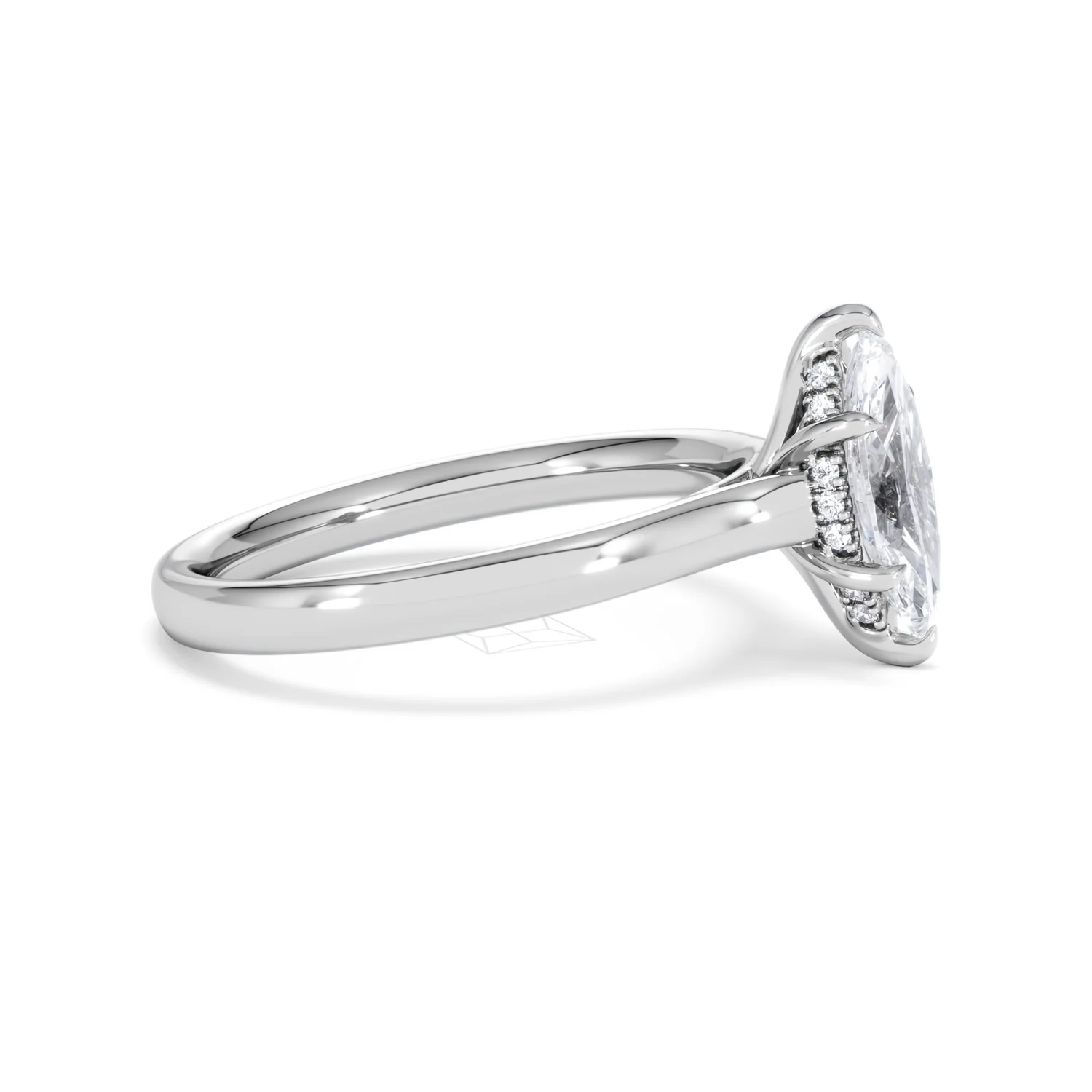 Amora Marquise 1.07ct Hidden Halo Lab Diamond Engagement Ring F/VS Set in 18K White Gold - Image 25
