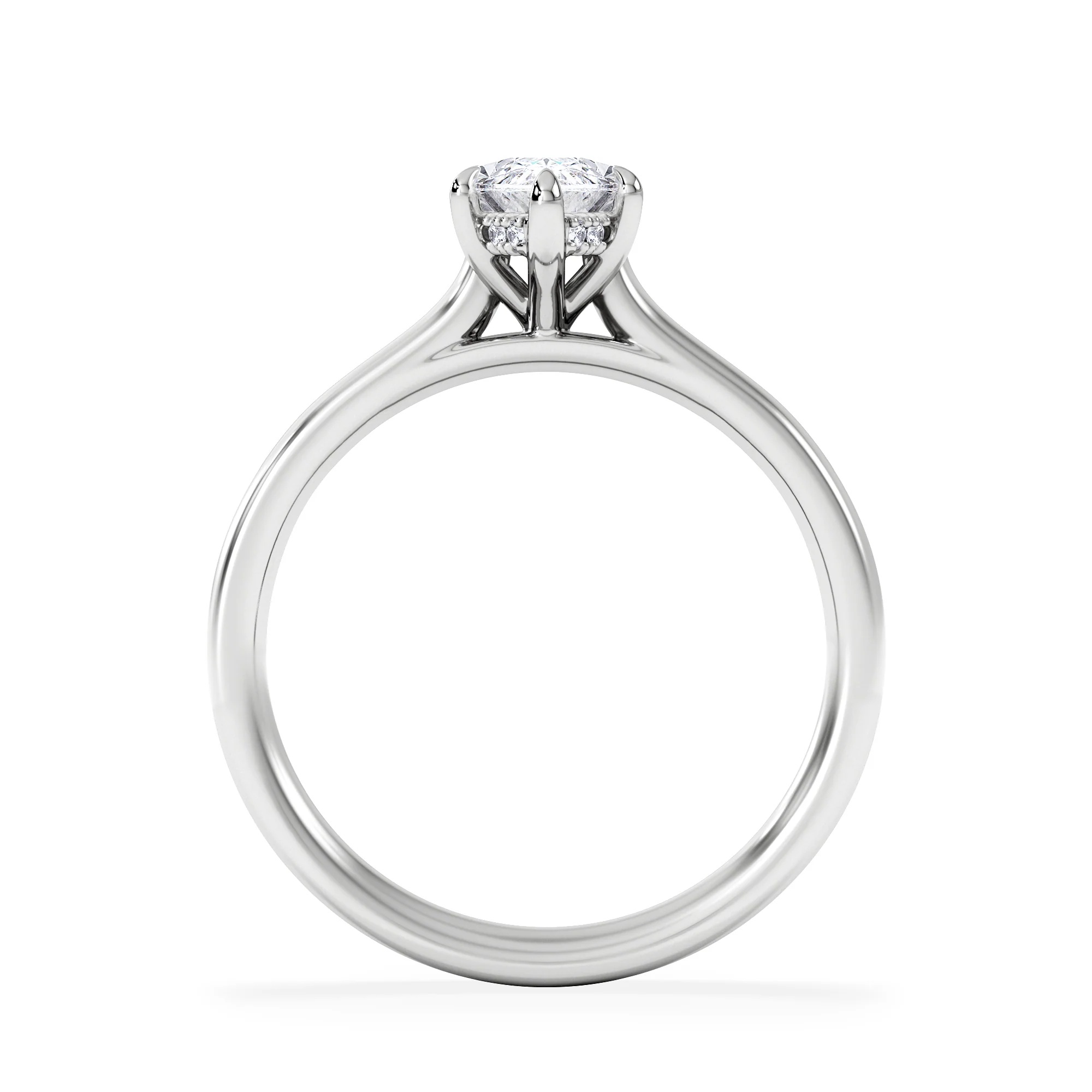 Amora Marquise 1.07ct Hidden Halo Lab Diamond Engagement Ring F/VS Set in 18K White Gold - Image 3