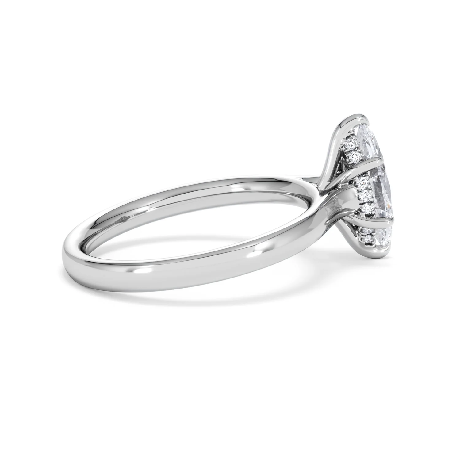 Amora Marquise 1.07ct Hidden Halo Lab Diamond Engagement Ring F/VS Set in 18K White Gold - Image 32