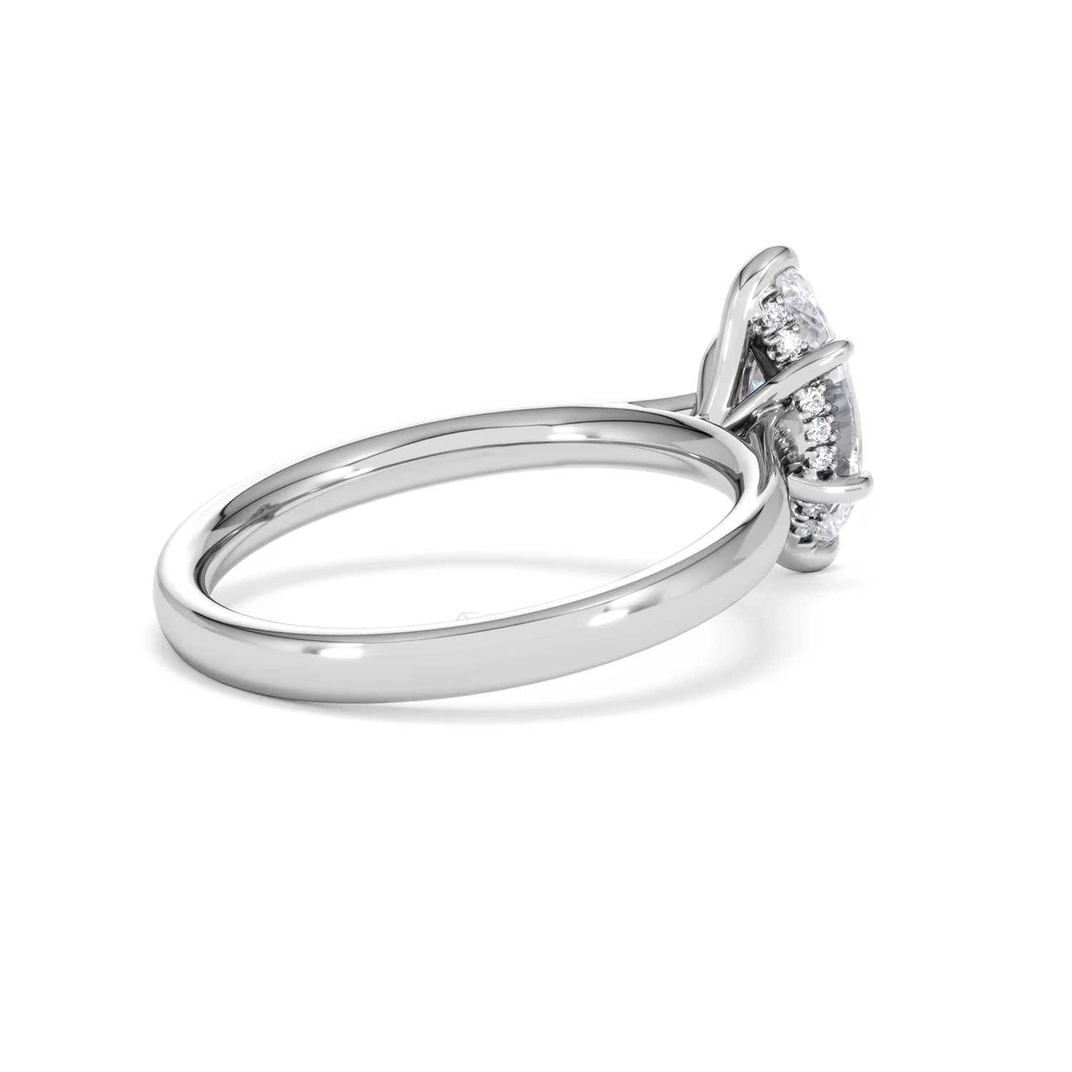 Amora Marquise 1.07ct Hidden Halo Lab Diamond Engagement Ring F/VS Set in 18K White Gold - Image 37