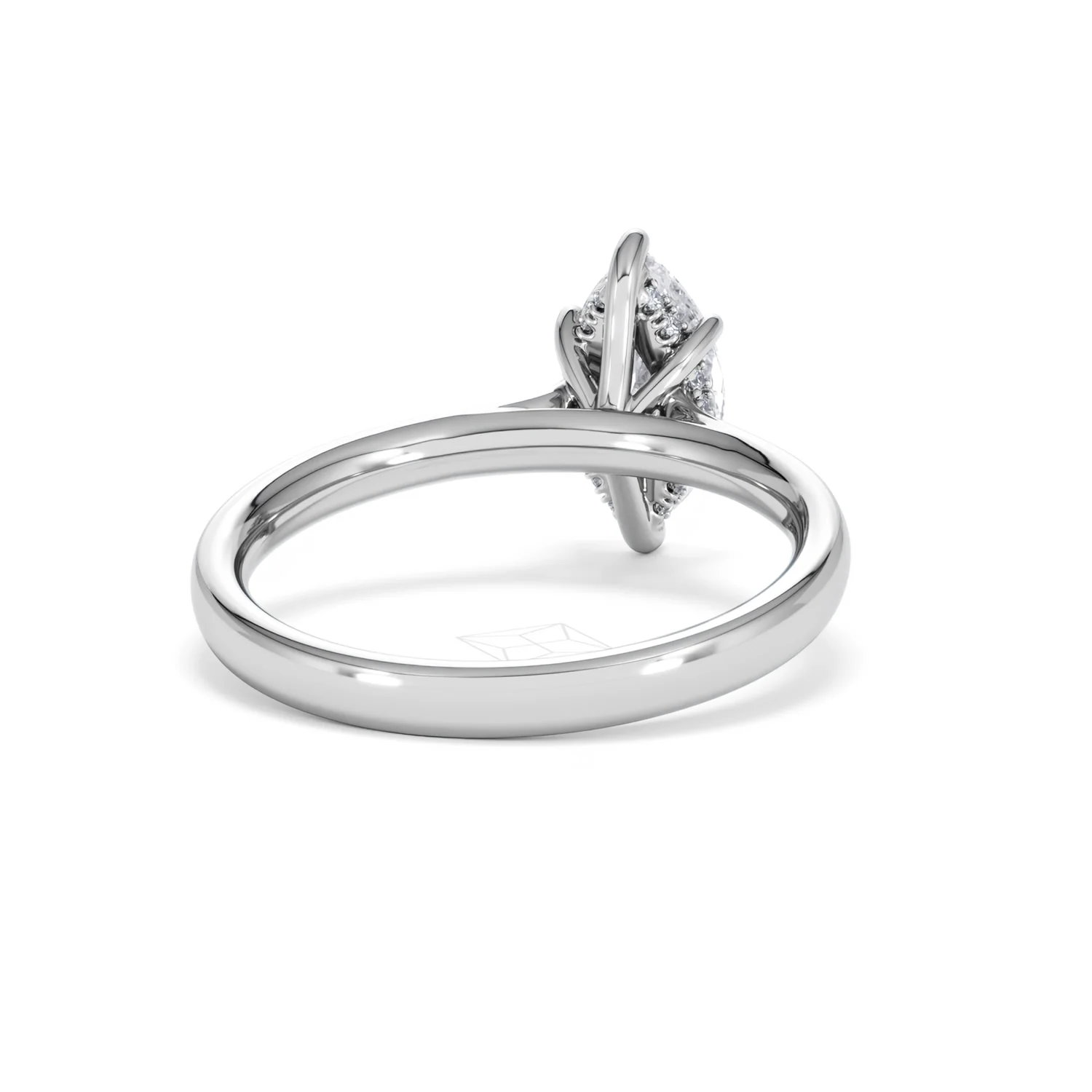 Amora Marquise 1.07ct Hidden Halo Lab Diamond Engagement Ring F/VS Set in 18K White Gold - Image 45