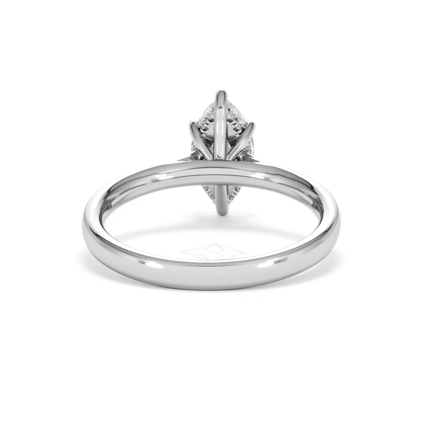Amora Marquise 1.07ct Hidden Halo Lab Diamond Engagement Ring F/VS Set in 18K White Gold - Image 48